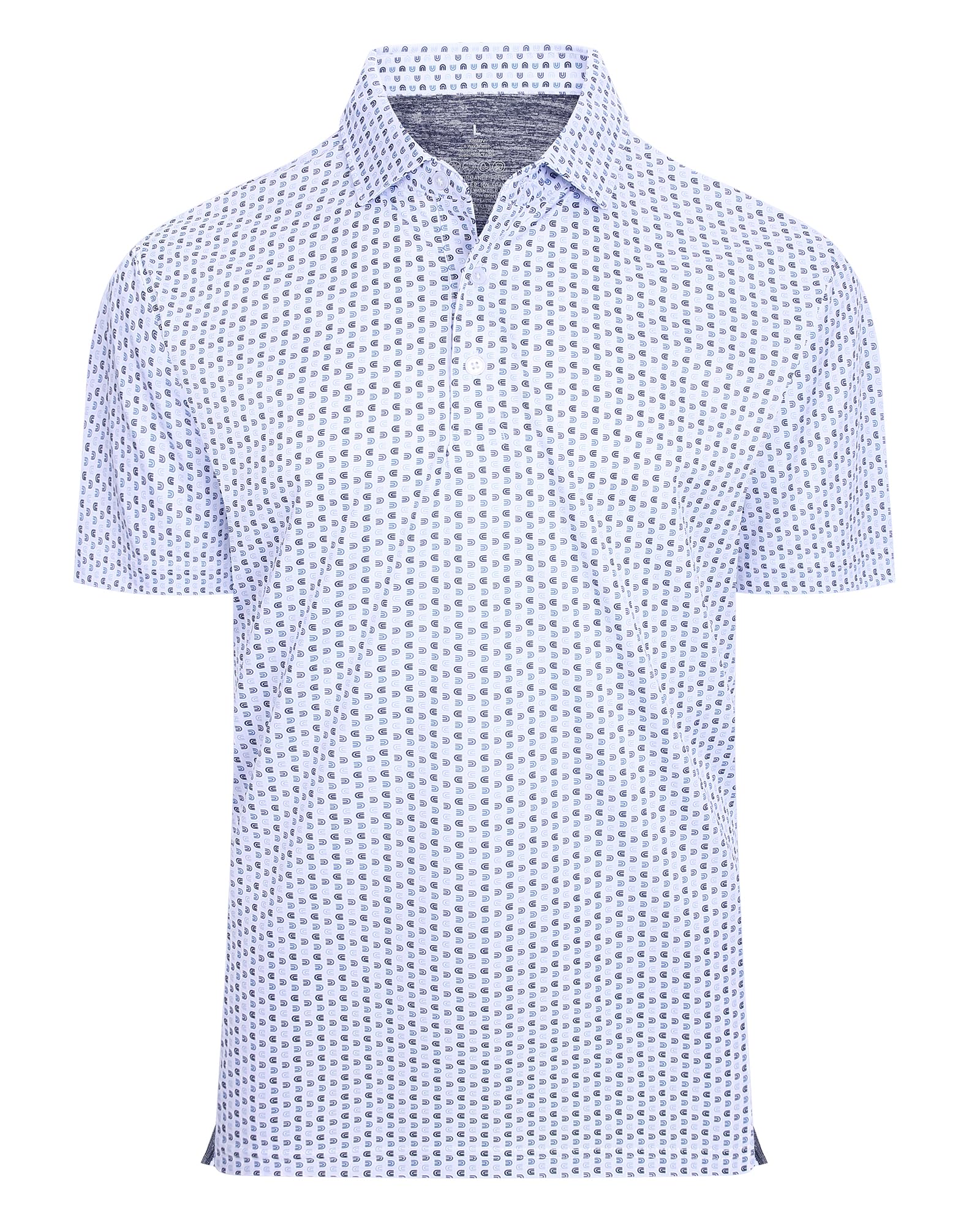 Damipow Golf Shirts for Men Dry Fit Short Sleeve Print Collared Polo Shirt