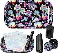 Vista 6 de Little Hippie - Juego de 13 bandejas de metal de aluminio con diseño de hongos trippy