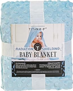 Mission Darkness TitanRF Radiation Shielding Baby Blanket (Blue) - 30" x 40" (76cm x 101cm) Ultra-Soft Minky Dot Design with EMF Radiation Protection