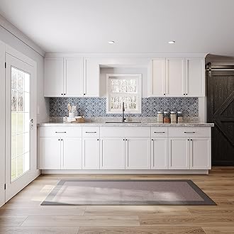 Quicklock RTA Cabinets | Kitchen Starter Sets | Office Kitchenette | Small Home Kitchenette | Apartment Kitchen (Pure White, 10 Foot)