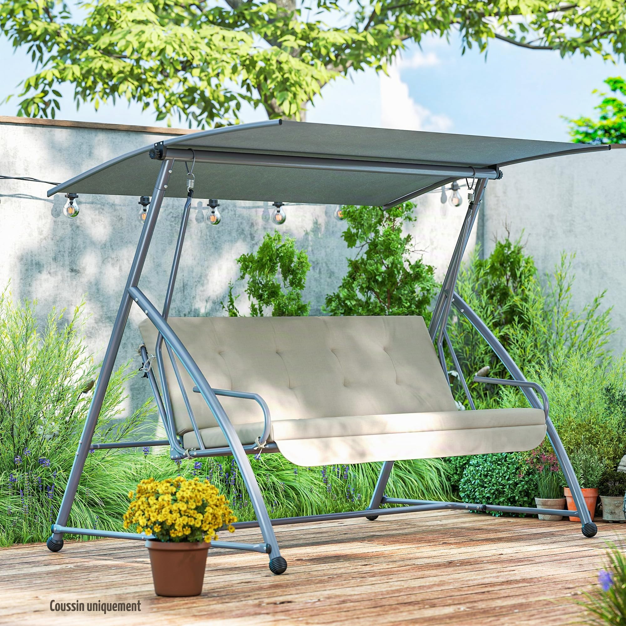 Outsunny Lot de coussins pour balancelle de 170 cm - Beige