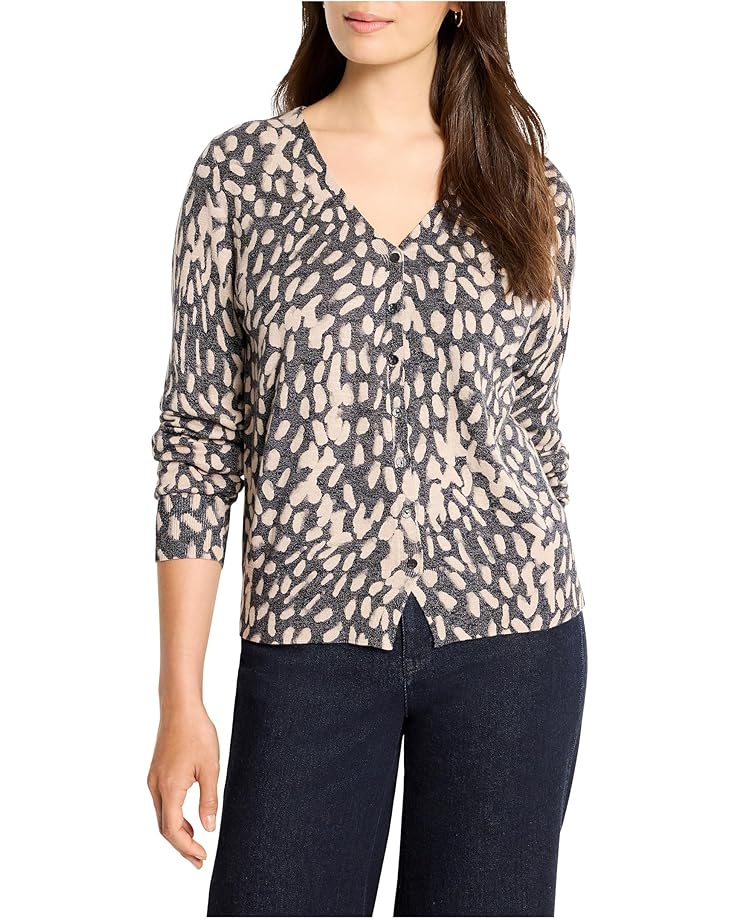 NIC+ZOE Petite Wild Dot Buttoned Up Pullover Sweater - Main View