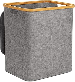 Laundry Hamper Basket with Lid, 60L Washing Basket Laundry Bin Storage Blanket Basket with Handles, Foldable Laundry Bags Laundry Storage Organiser, Collapsible Cloth Hamper for Closet and Bathroom