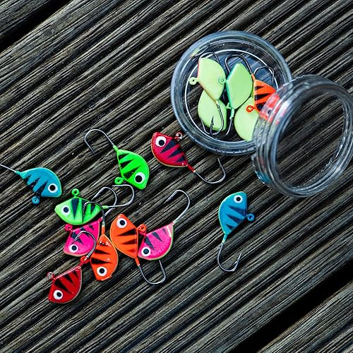 Miniatura 4 de Goture Kit de plantillas de pesca en hielo, señuelos de pesca en hielo, señuelos de jigging de pesca en hielo, plantillas de hielo cebo de pesca en