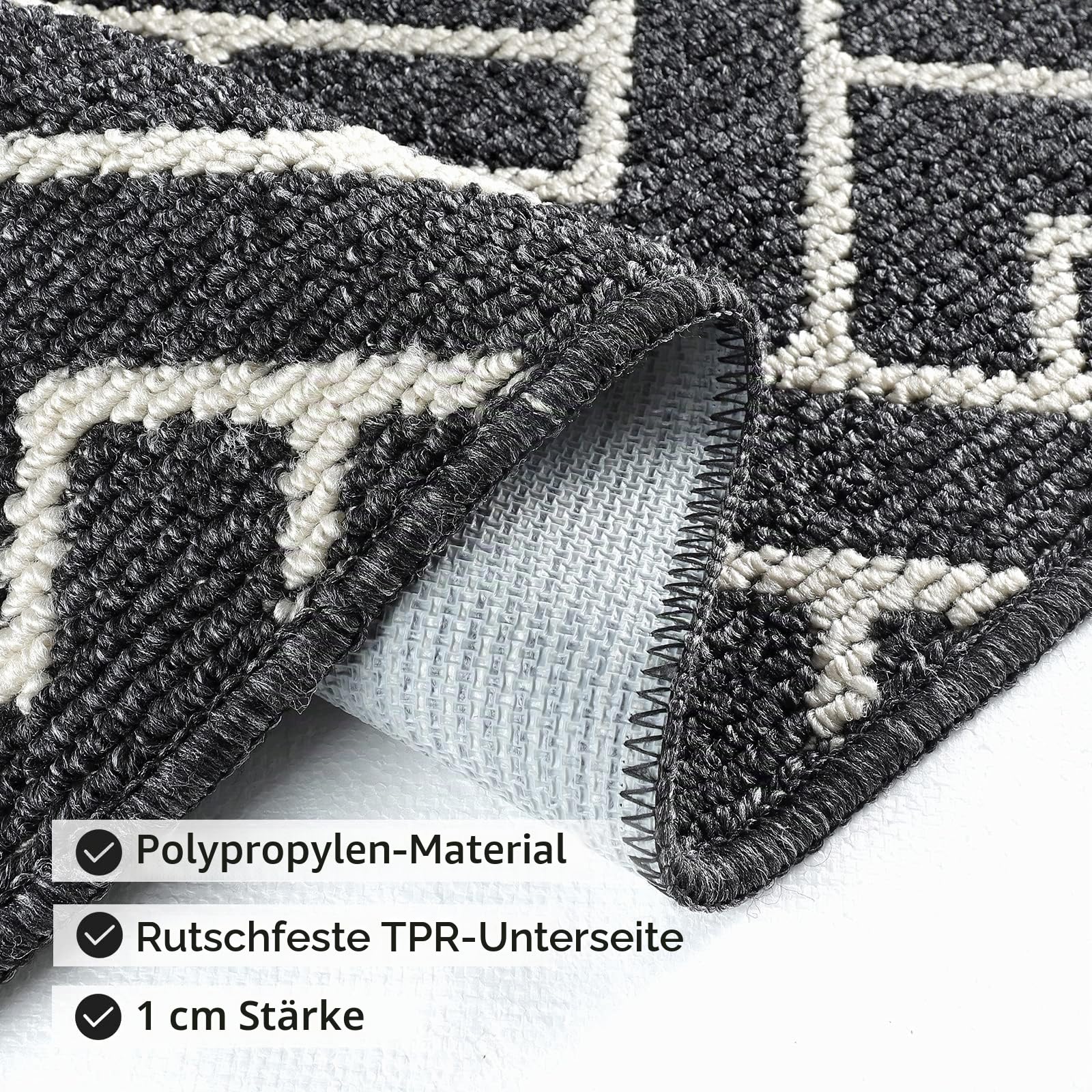 Biscpro Türmatte vorne hinten aus Gummi, rutschfest, 80 x 120cm, saugfähig, schmutzabweisend, Eingangsmatte, Bodenmatte für den Eingang, maschinenwaschbar