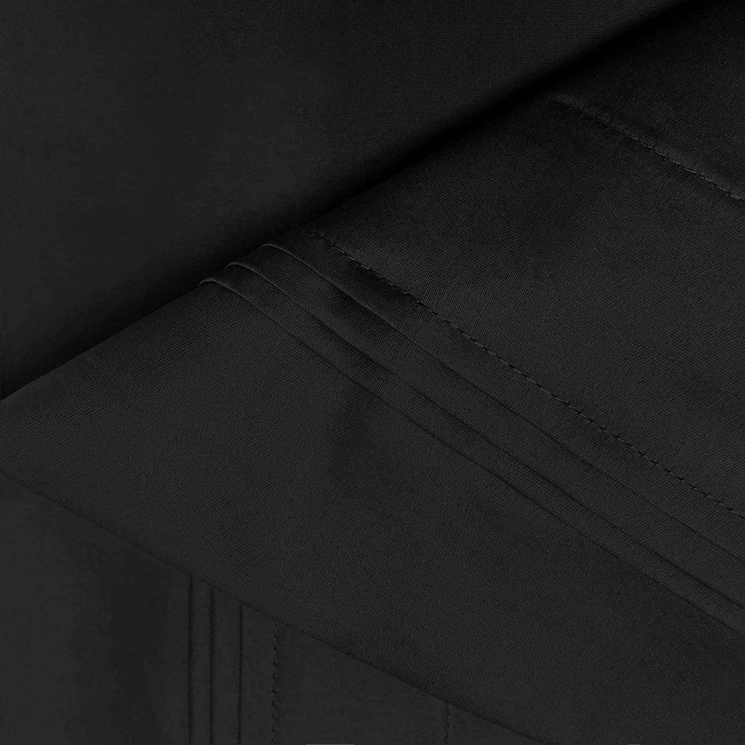 BNM 100% Egyptian Long Staple Cotton Bedding Set, 650 Thread Count, Luxury, Elegant, Soft Sateen Weave, 1 Elastic Deep Pocket Fitted Bedsheet, 2 Pillowcases, 1 Flat Sheet, King Size, Black