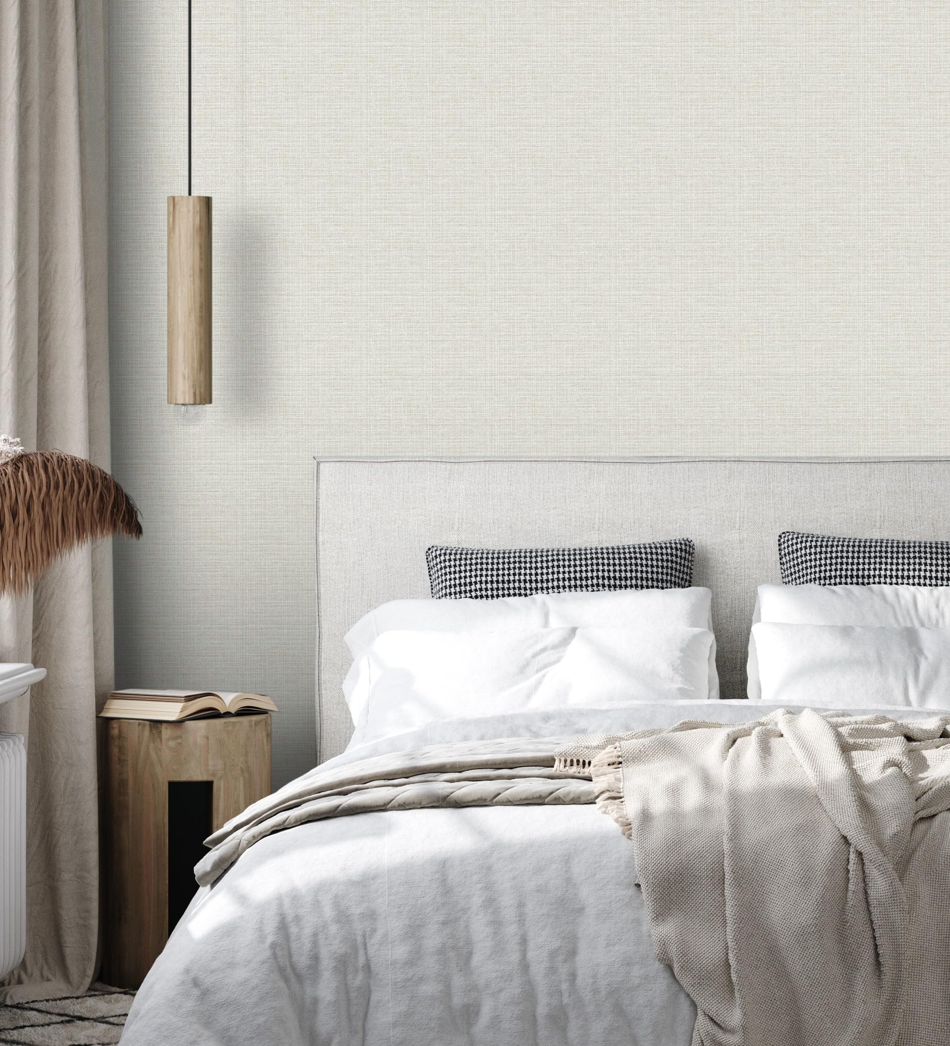 GAULAN 682396 - Papel pintado imitación tela de rafia con textura en relieve para pared salón cocina comedor oficina despacho - Rollo de 10 m x 0,52 m