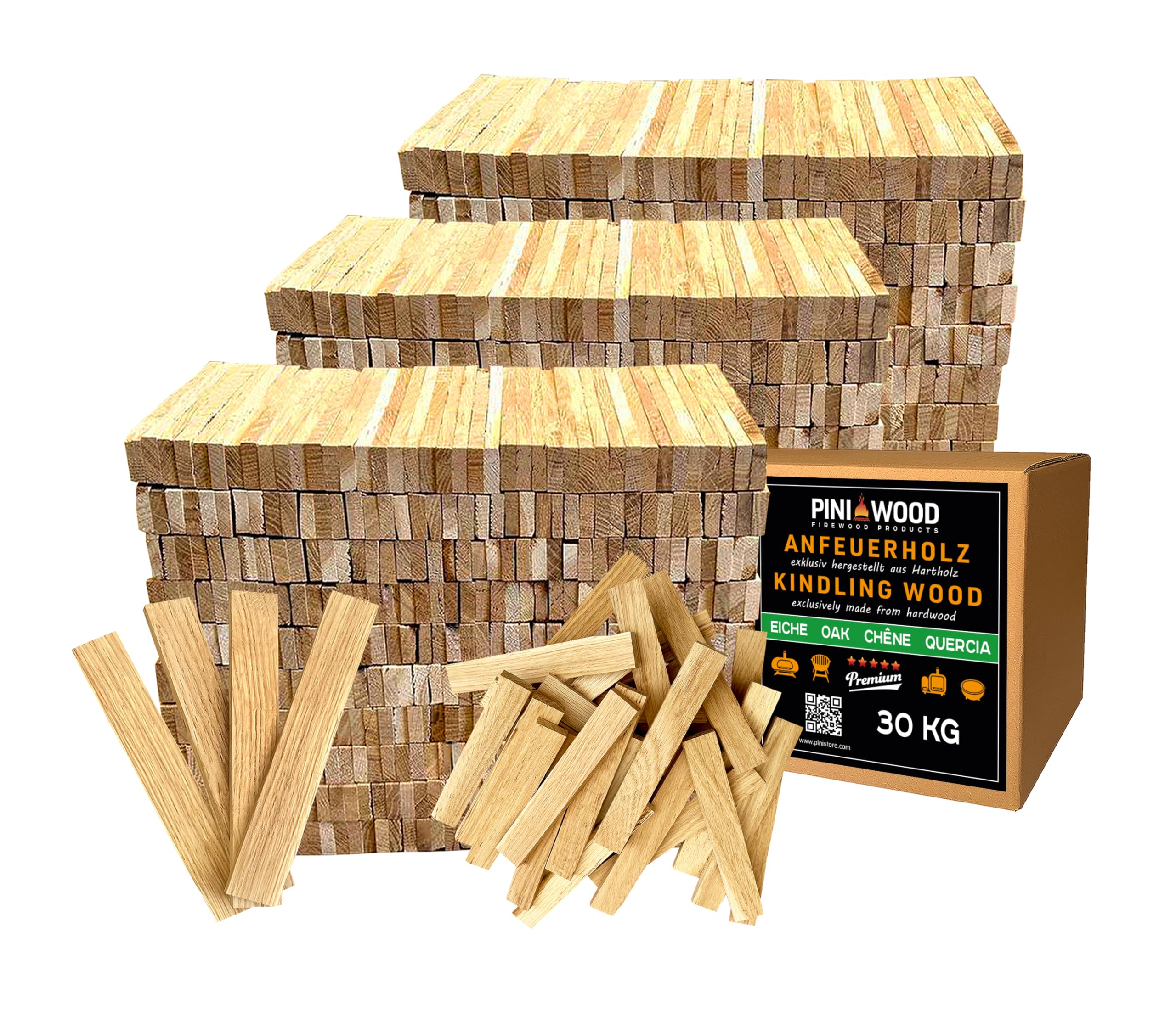 PINI Accendifuoco per barbecue in legno di quercia (30 kg)