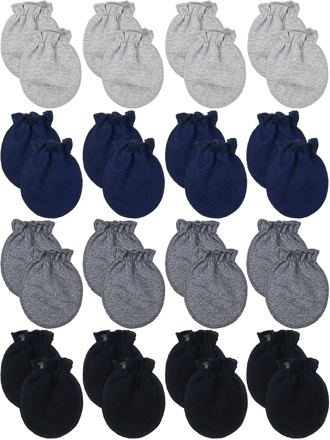 16 Pairs Newborn Baby Mittens No Scratch Gloves Unisex Newborn Mittens for baby Boys Girls 0-6 Months (Deep Color): Clothing