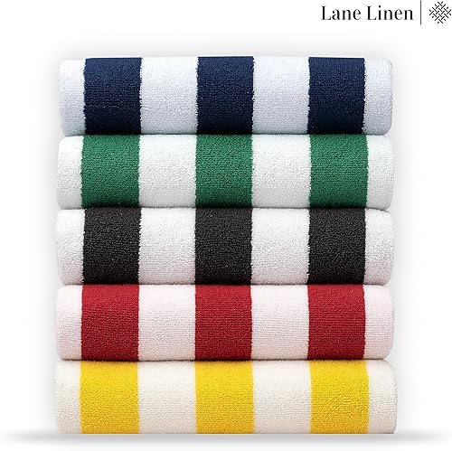 Miniatura 5 de LANE LINEN Paquete de 2 toallas de playa de gran tamaño, 100% algodón, toalla de playa extra grande, toallas de piscina altamente absorbentes para