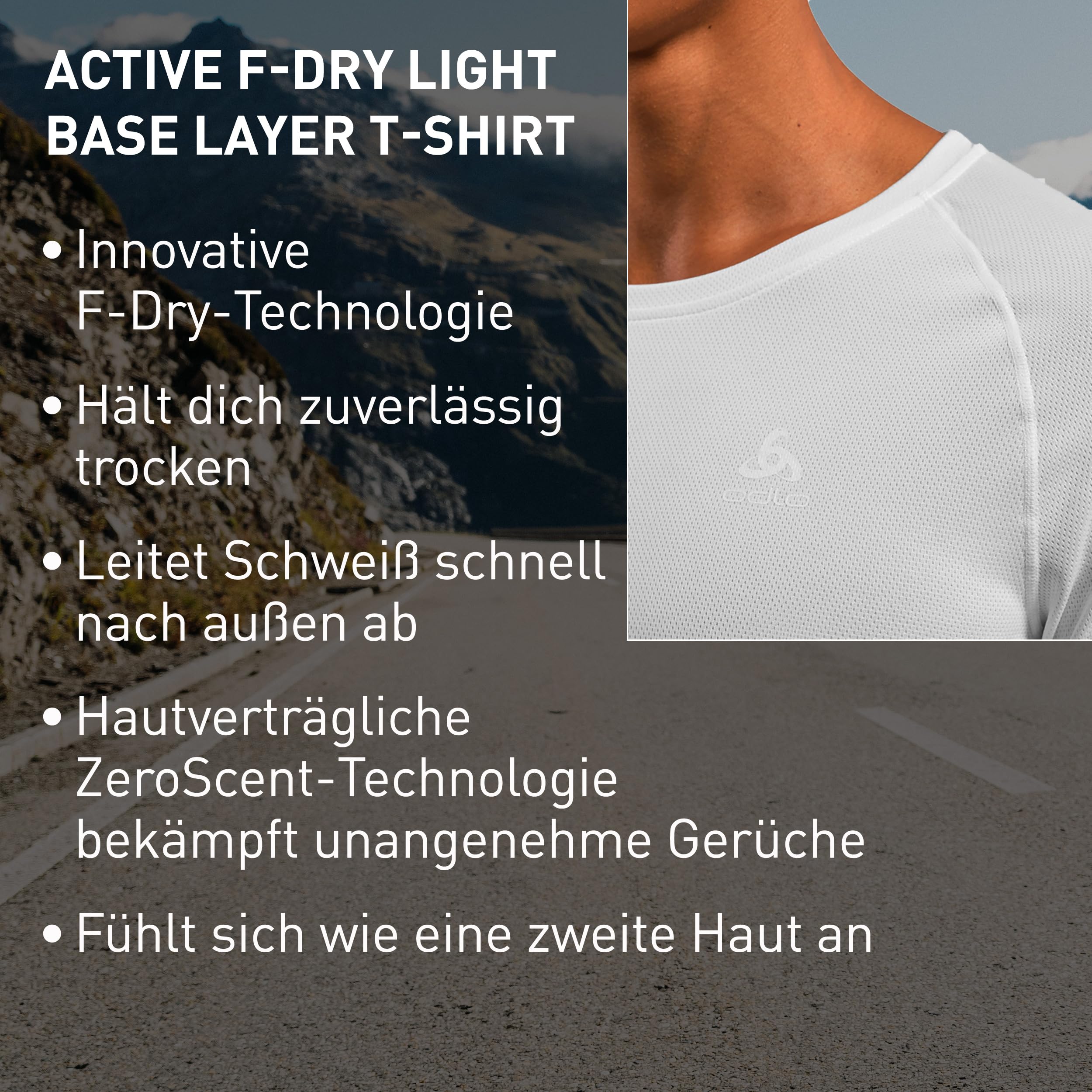 Odlo Herren Unterhemd Kurzarm Active F-Dry Light | Funktionsshirt