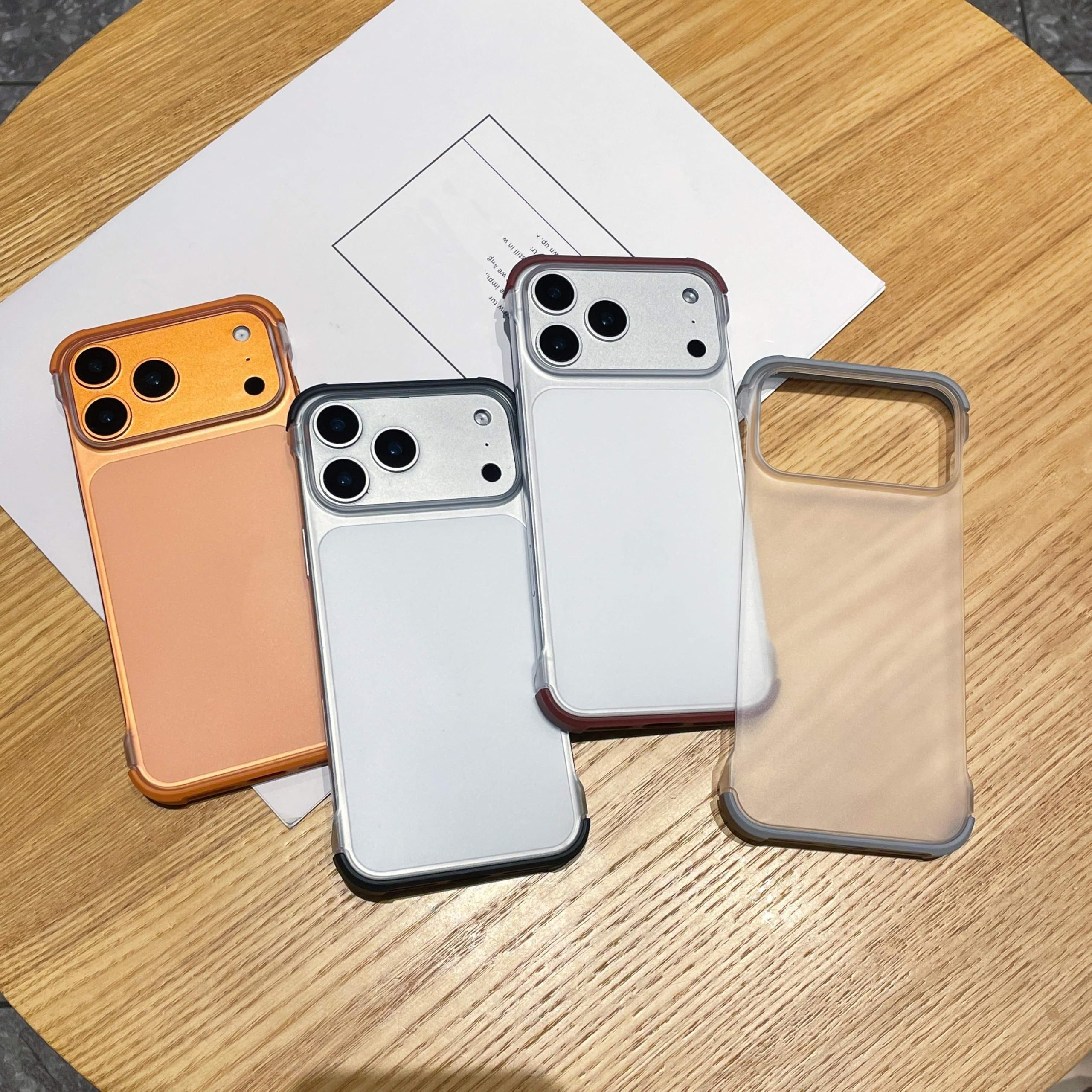 Ultracienkie, przezroczyste, bezramkowe etui do iPhone'a 17 16 15 14 13 12 Pro Max 17 Pro, smukłe, odporne na wstrząsy, matowe etui z twardego plastiku (do iPhone'a 16 Pro/szary)
