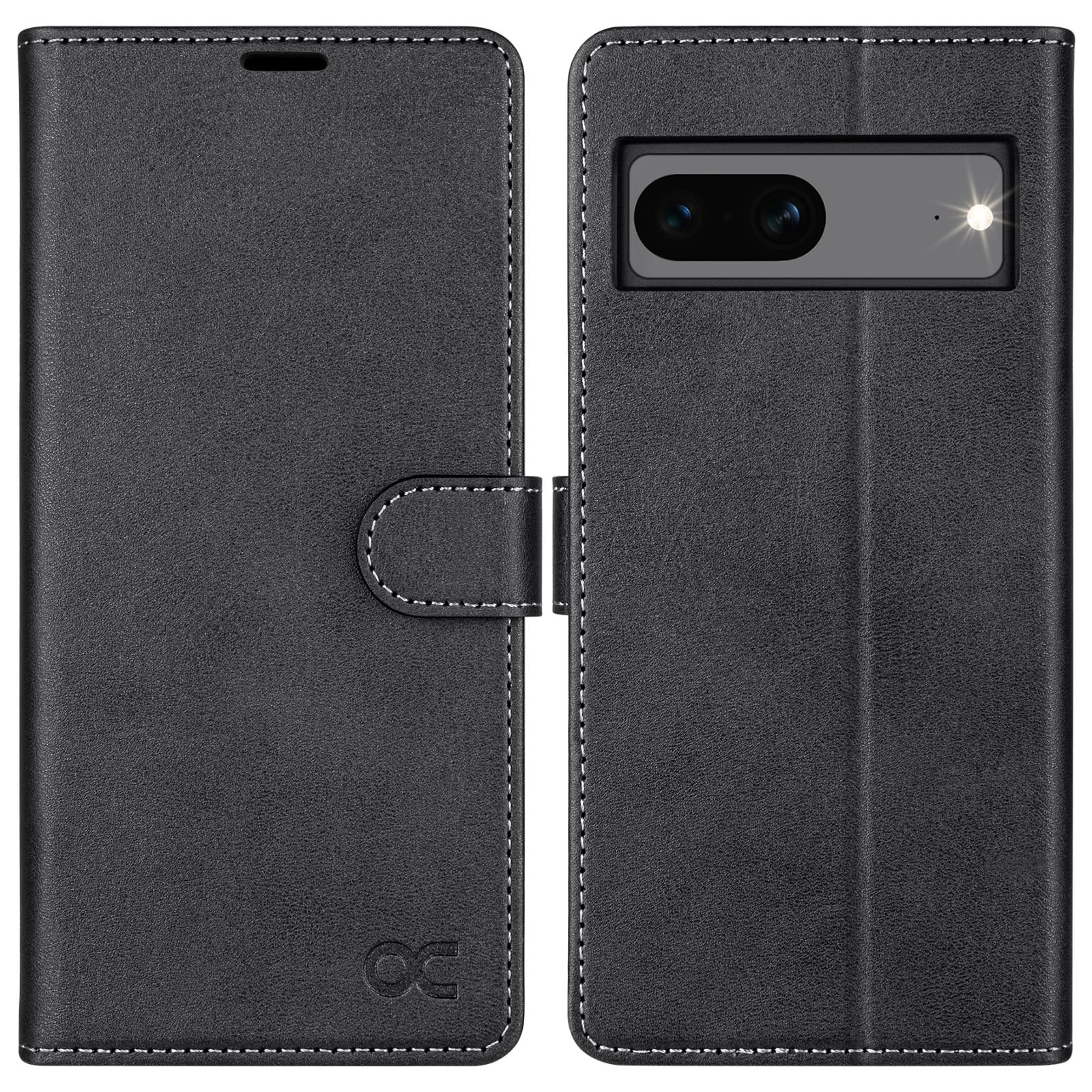 OCASE for Google Pixel 8 Case,Premium PU Leather Wallet Phone Case with [Card Holder][[RFID Blocking] TPU Inner Shell] Shockproof Flip Book Cover for Google8 5G 6.3-inch 2023,Black Graphite