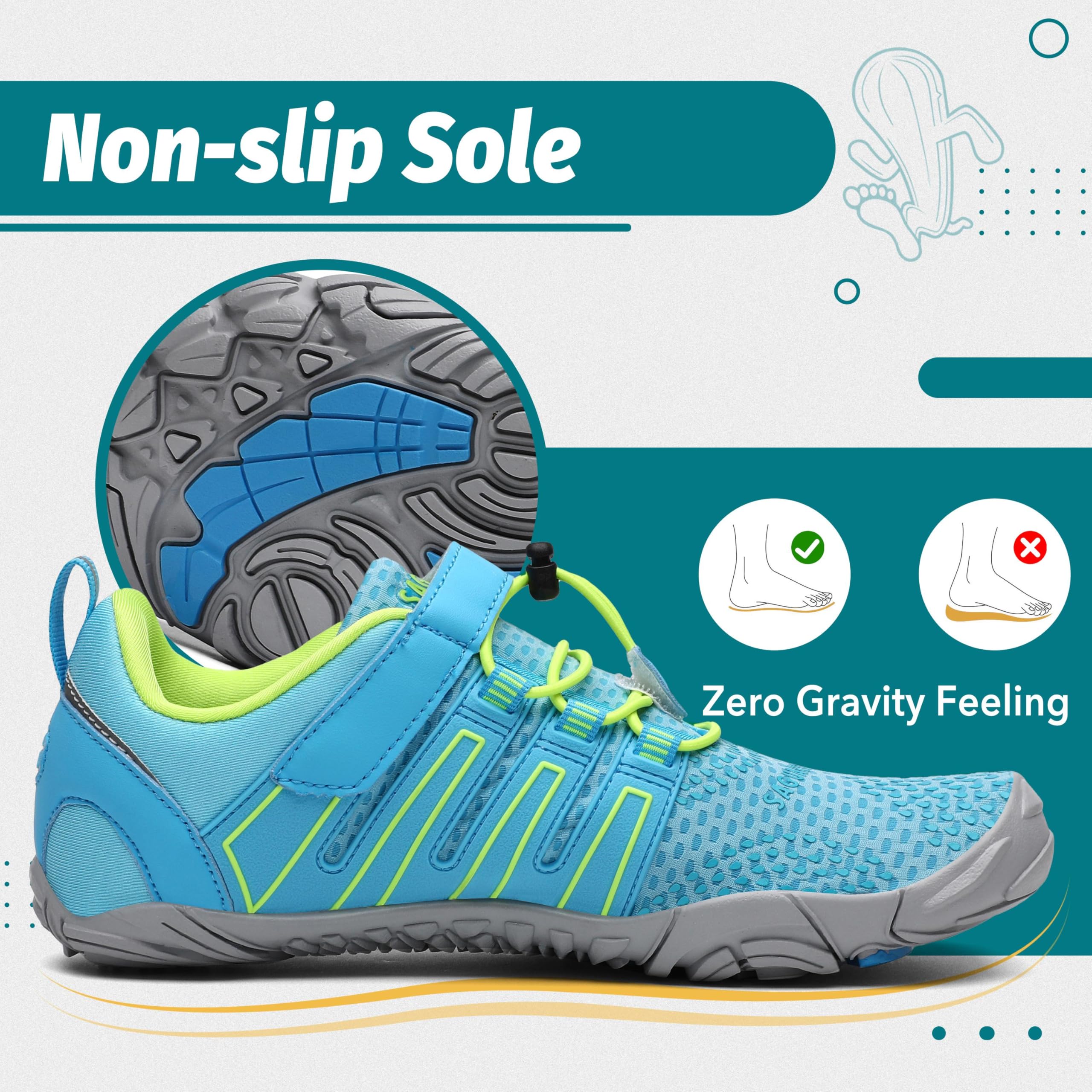 SAGUARO Scarpe Barefoot Uomo Donna Scarpe da Trail Running Minimaliste Antiscivolo Leggere Outdoor GR.36-48