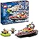 LEGO City Fire Rescue Boat 60373, Toy Floats on Water, with Jetpack, Dinghy and 3 Minifigures, Everyday Hero Toys for Kids, B