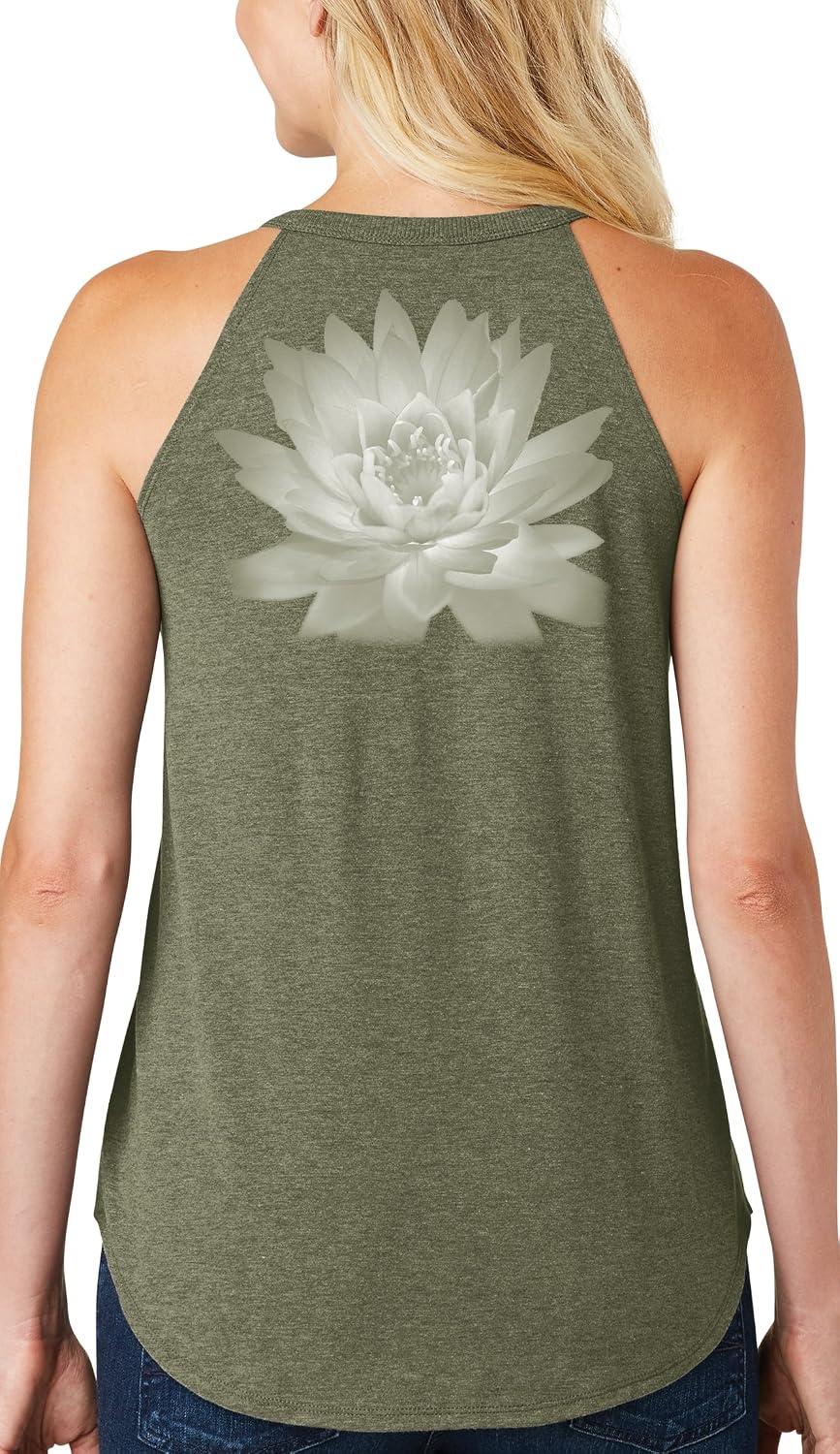 Womens Lotus Flower Triblend Yoga Tank Top