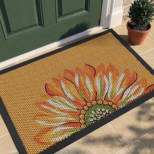 58% off promo code for Front Door Mat, Heavy Duty Non-Slip Rubber Dirt Trapper 30"x17" on Amazon