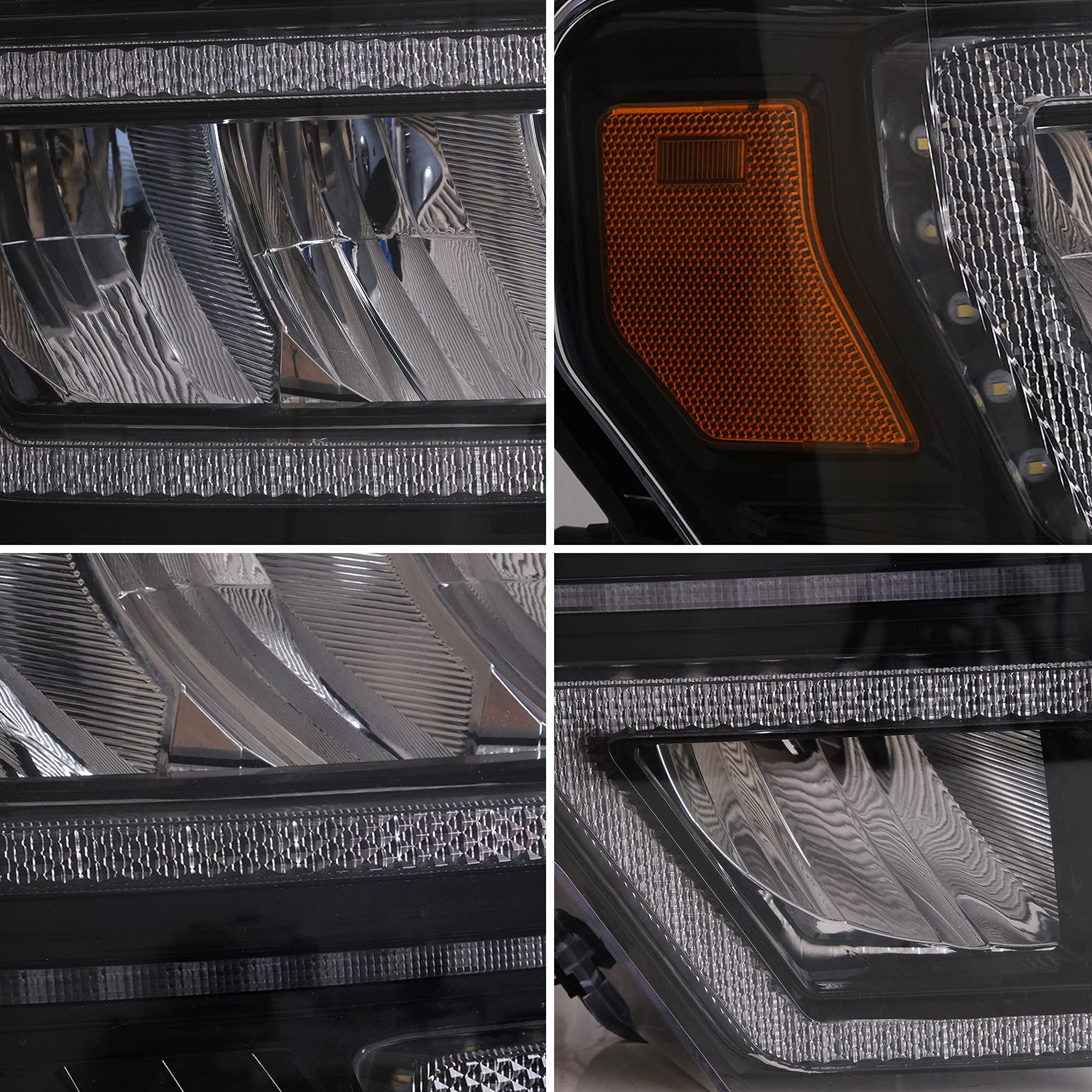 VLAND Reflektory LED z miską odblaskową dla Fo-rd F150 2009-2014 (nie dla F250 F350), przednie lampy z powitaniem / oddychaniem dynamicznym DRL i sekwencyjnym kierunkowskazem