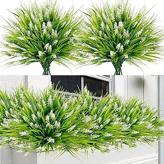 Sggvecsy Artificial Lavender Plants White