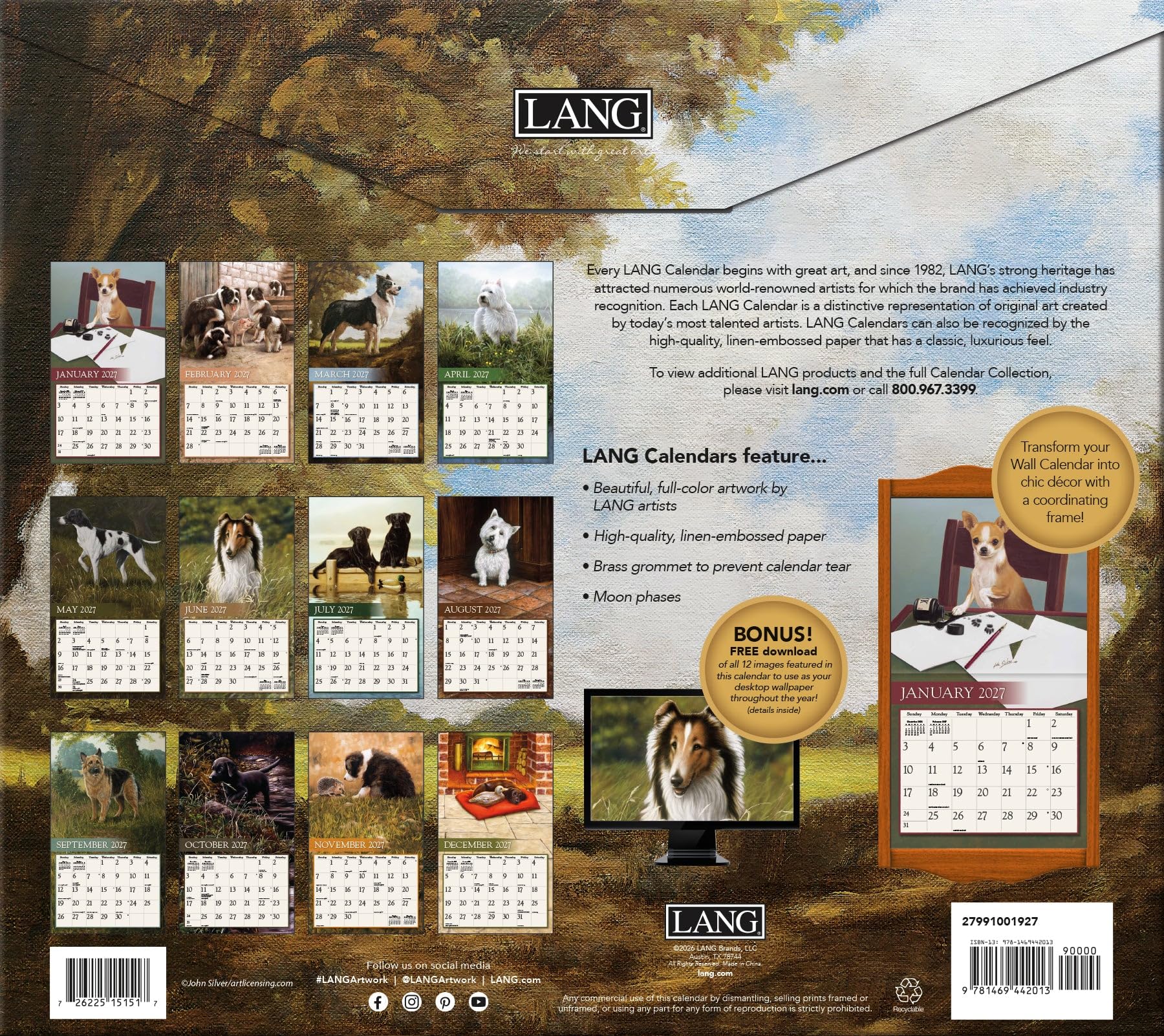 Love Of Dogs 2027 - Calendario da parete grande