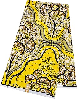 Polyester African Wax Prints Fabrics,Ankara Wax Fabric Perfect for Traditional African Attire, Party Dresses, Skirts, Headwraps, Home Decor, and DIY Crafts (6D2-4)