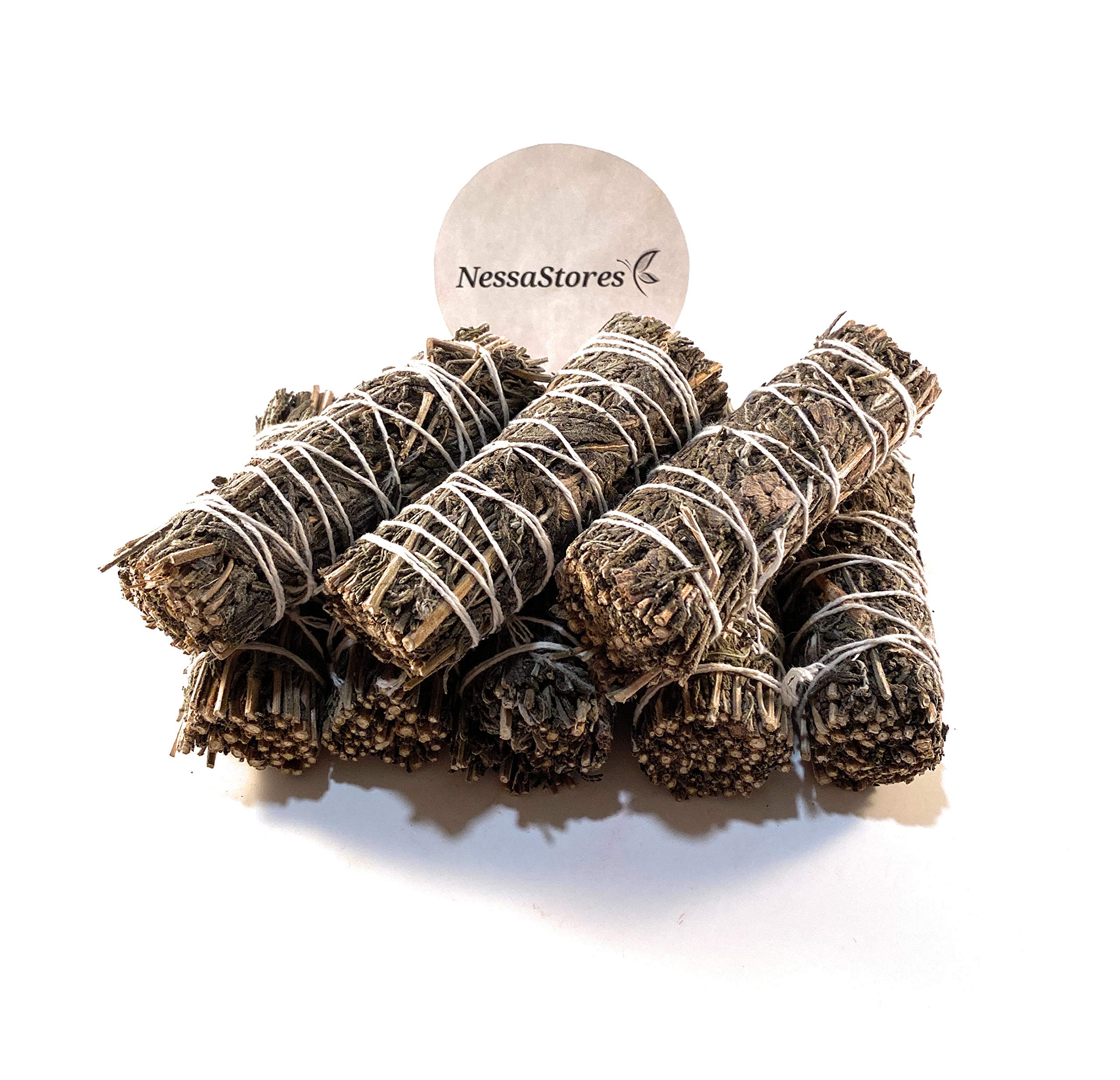 5 Dried Lavender Smudge Sticks, 4 Inch Hand Tied, All Natural, Ethically Sourced for Home Cleansing, Stress Relief, & Clearing Negative Energy. JC-144