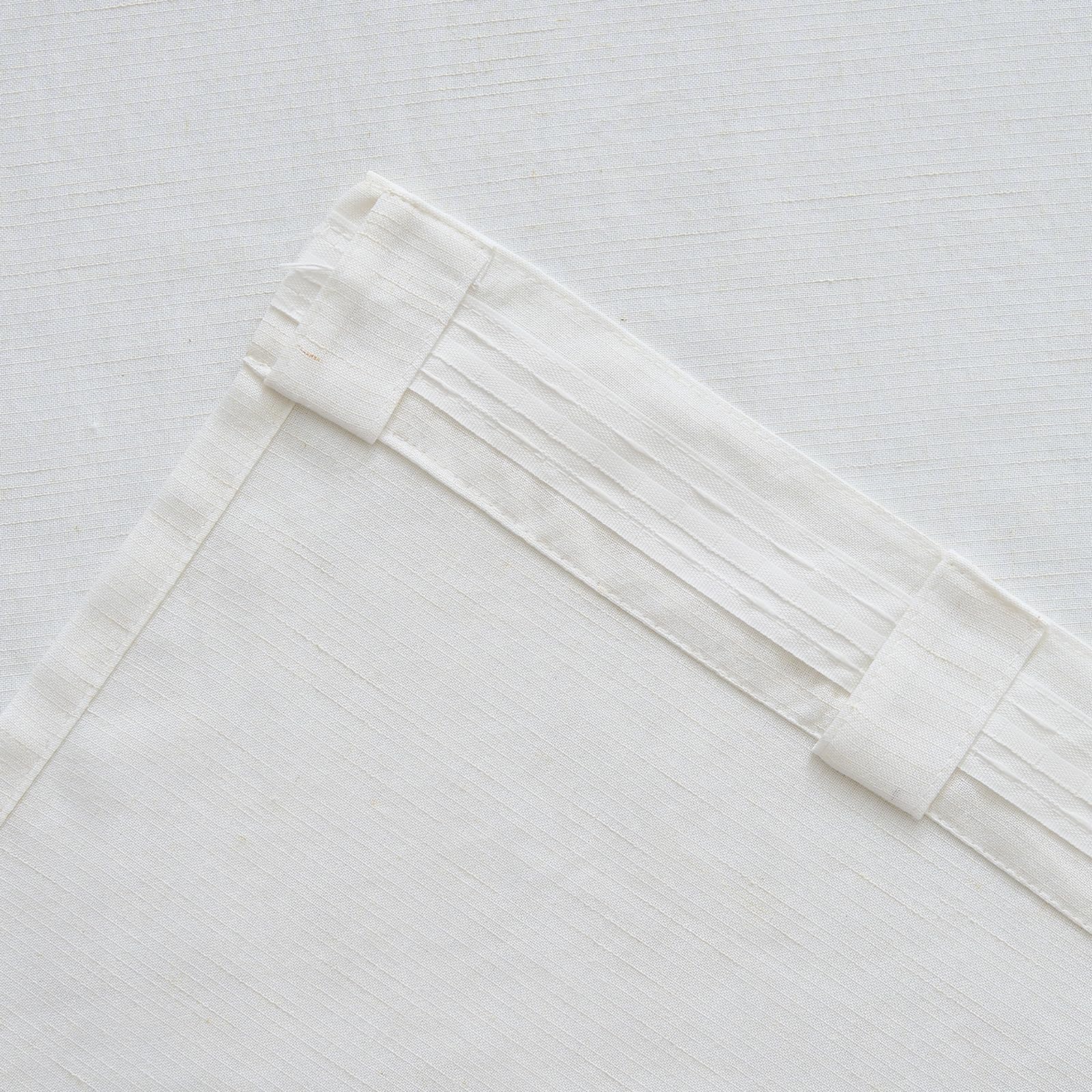 TOPICK Tendaggi con nastro arricciato in lino per soggiorno e camera da letto, tende semi-trasparenti per sistema a binario, stile country, tende con passanti nascosti, set da 2, 140x245 cm