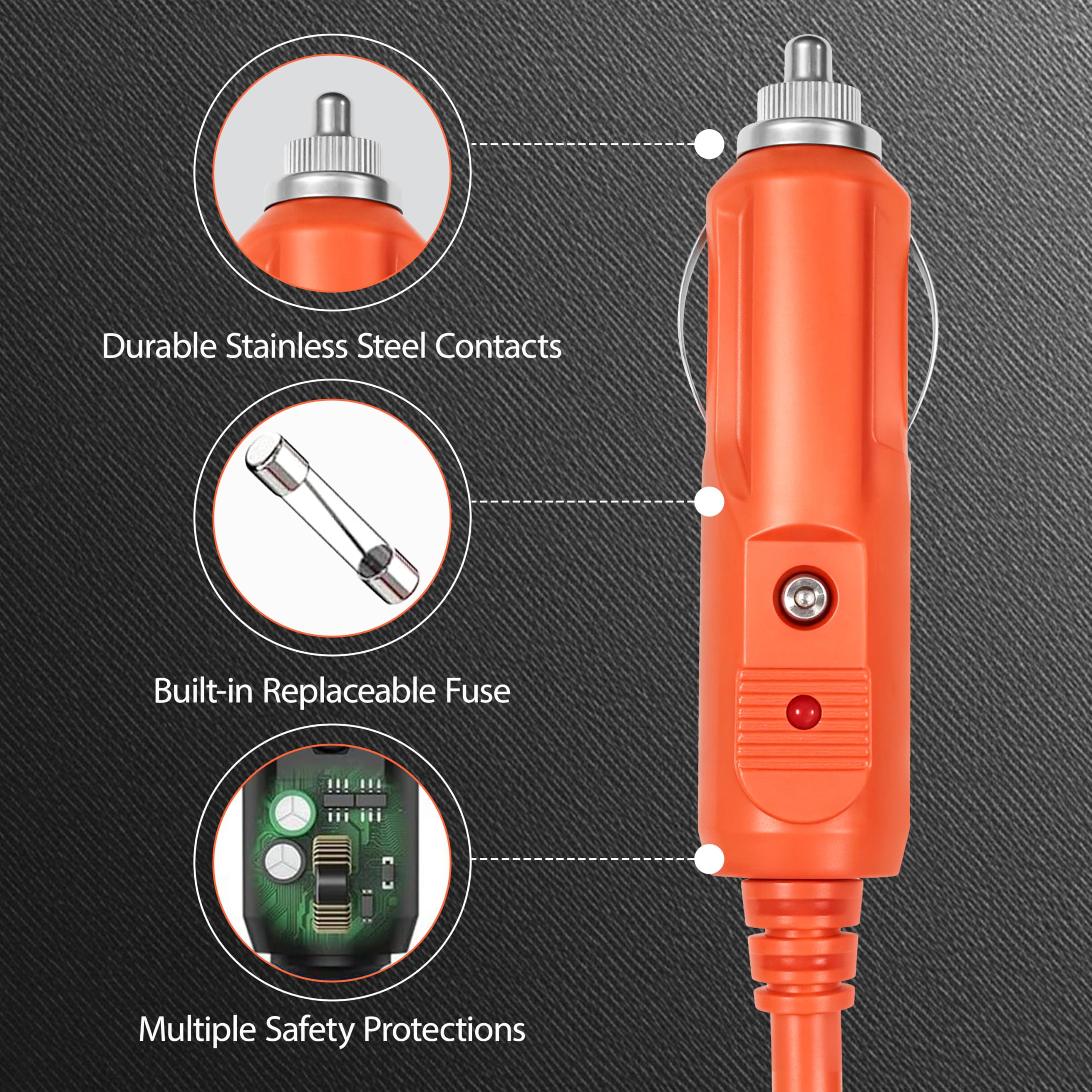 Cable adaptador DC7909 DC8020 de 12 V para coche, cable de carga de cigarrillos a DC7909 DC8020 con fusible de 15 A, compatible con Jackery/Anker/BLUETTI/Goal Zero Yeti/GRECELL/Westinghouse (20 pies)