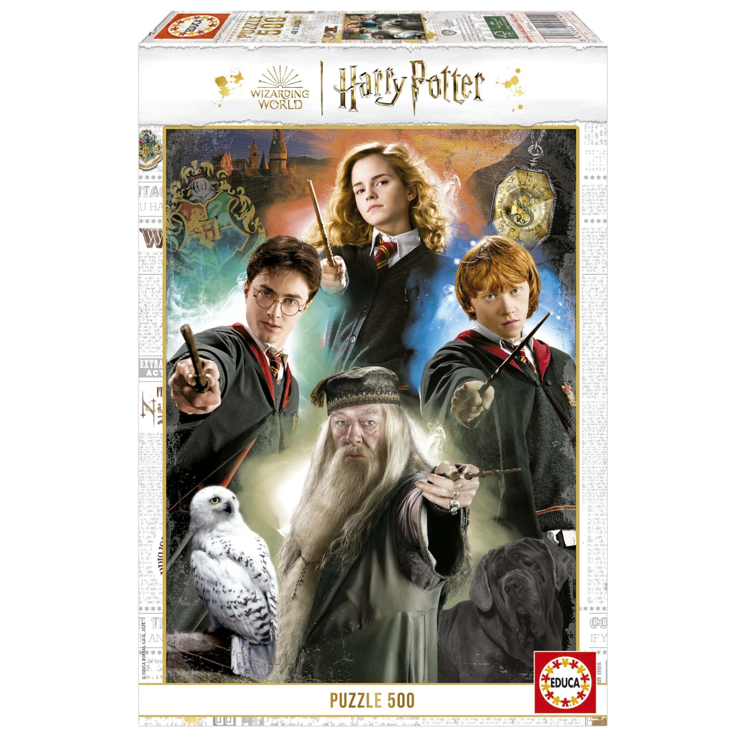Educa - Harry Potter | Puzzle de 500 Piezas para Adultos. Medidas: 34 x 48 cm. Incluye Cola Fix Puzzle. A Partir de 11 años (19914)