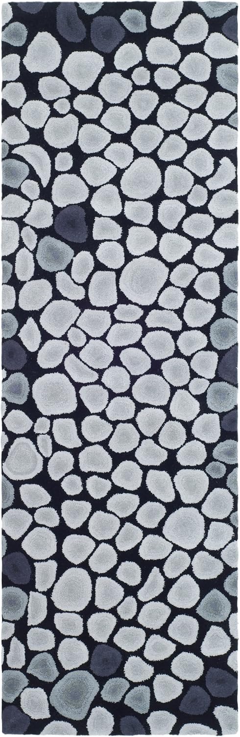 SAFAVIEH Soho Collection Runner Rug - 2'6" x 8', Grey & Ivory, Handmade Wool, Ideal for High Traffic Areas in Living Room, Bedroom (SOH722A)