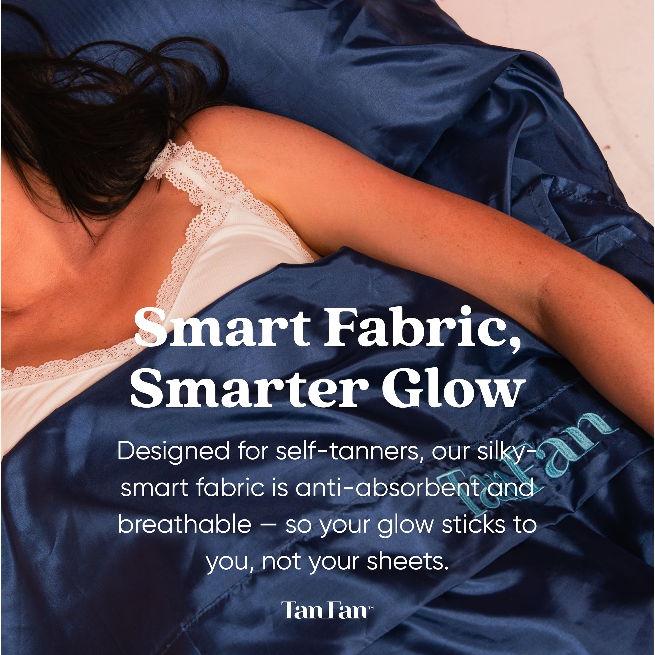 Tan Fan Saco de Dormir autobronceado, Mantiene Las sábanas limpias de Manchas de Bronceado Falso, Saco de Dormir 100% de poliéster Sedoso, no frota ni Absorbe la loción bronceadora, Ligero