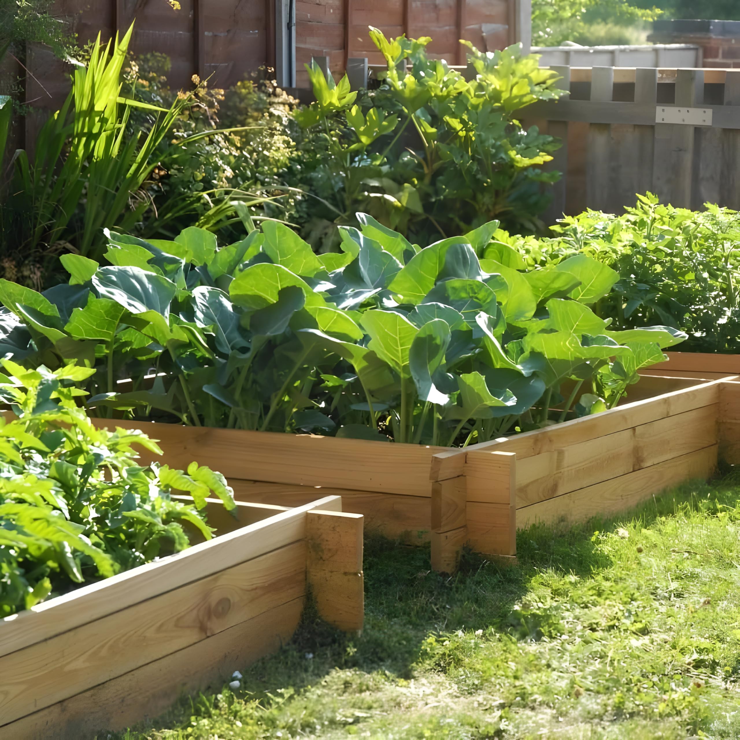 Primrose Brown 350L The Chamberlain Wooden Raised Outdoor Grow Bed Flower Bed Height 35Cm 100Cm²