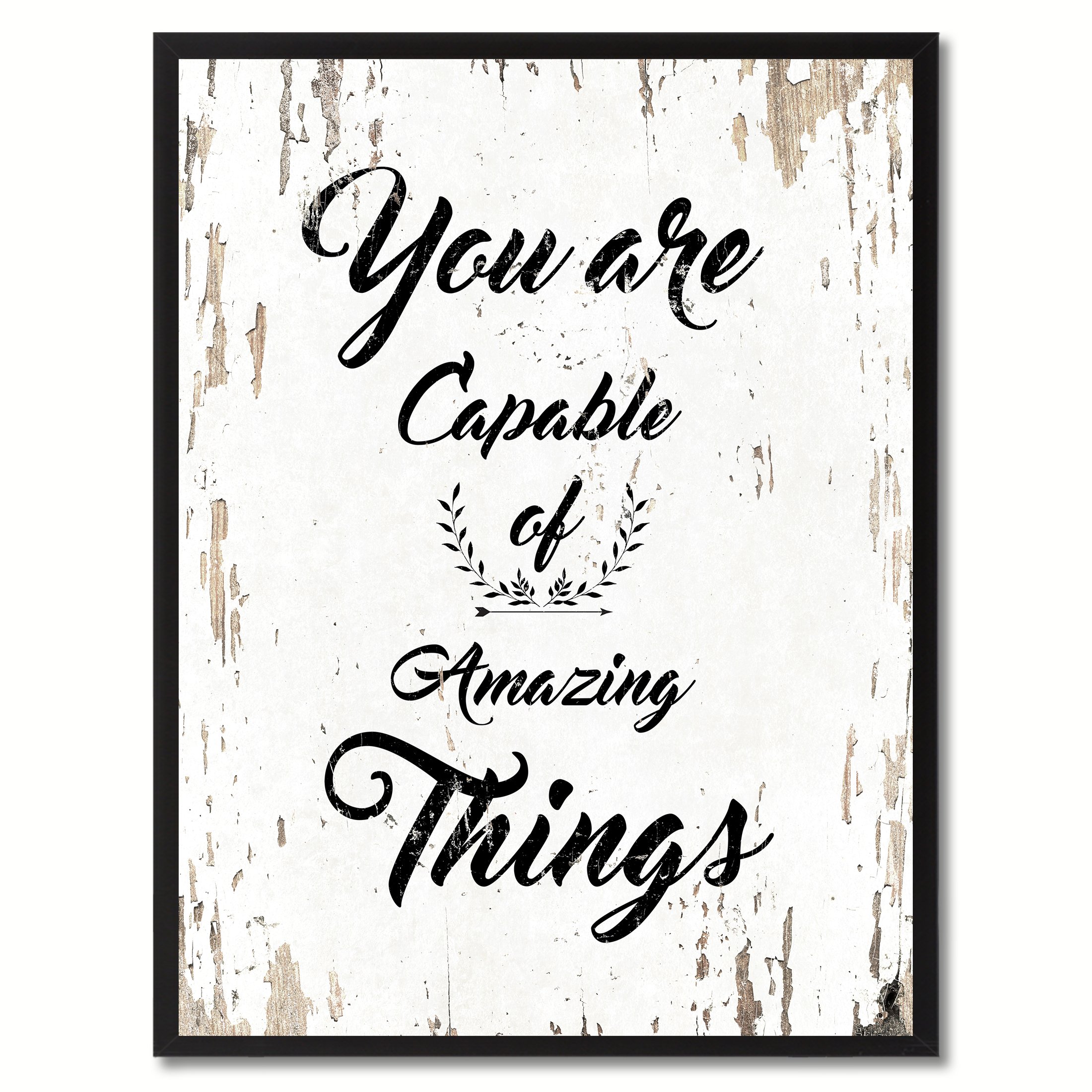 SpotColorArt You Are Capable Of Amazing Things Handcrafted Framed Canvas Print, 22" x 29", White