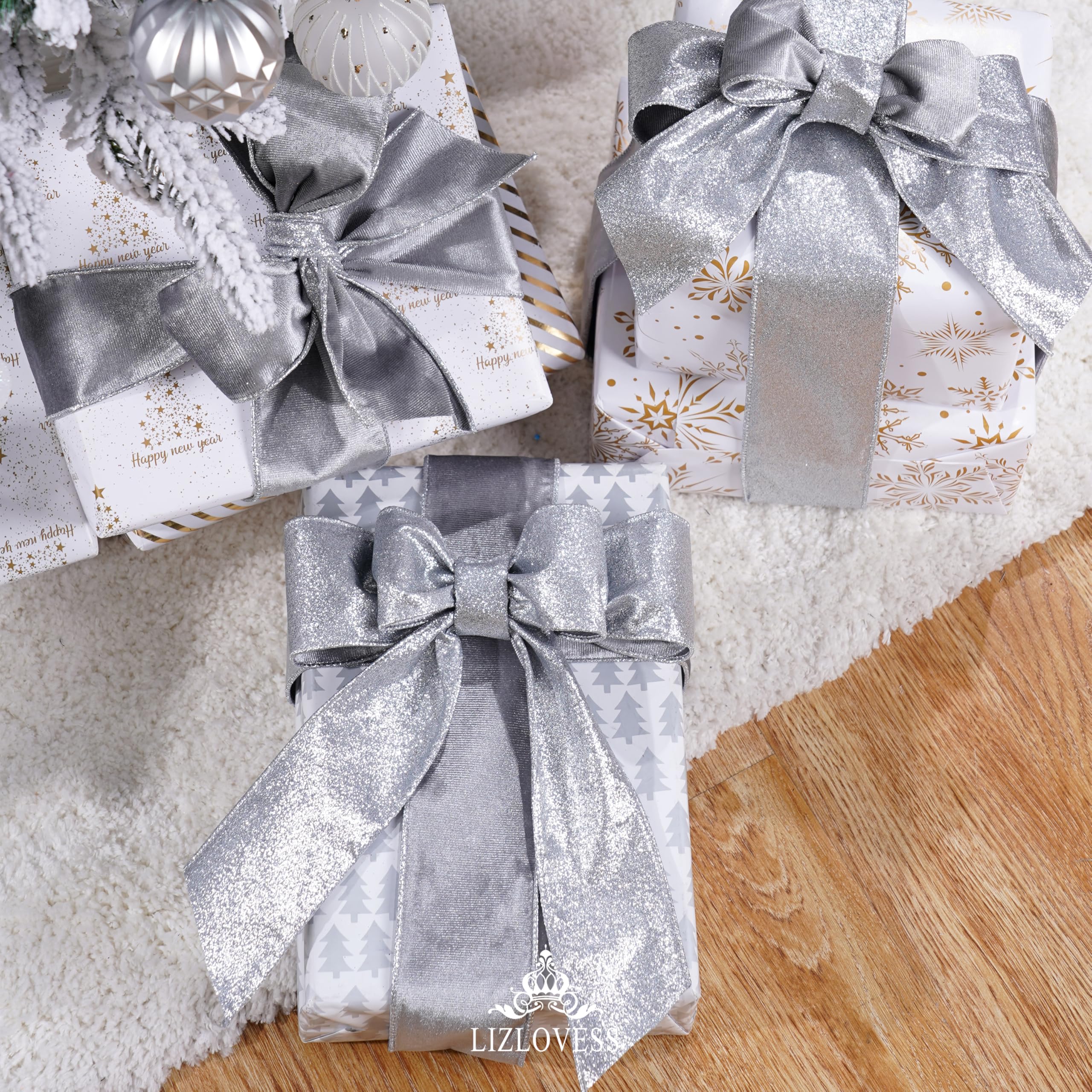 Cinta Decorativa Oliver Gris (128), 20 M X 40 Mm (rollo), Cinta De Tela Con Bordes De Alambre, Ligeramente Brillante, Aspecto De Lino, Cinta De Tafetán, Tejido Grueso, Navidad Adviento