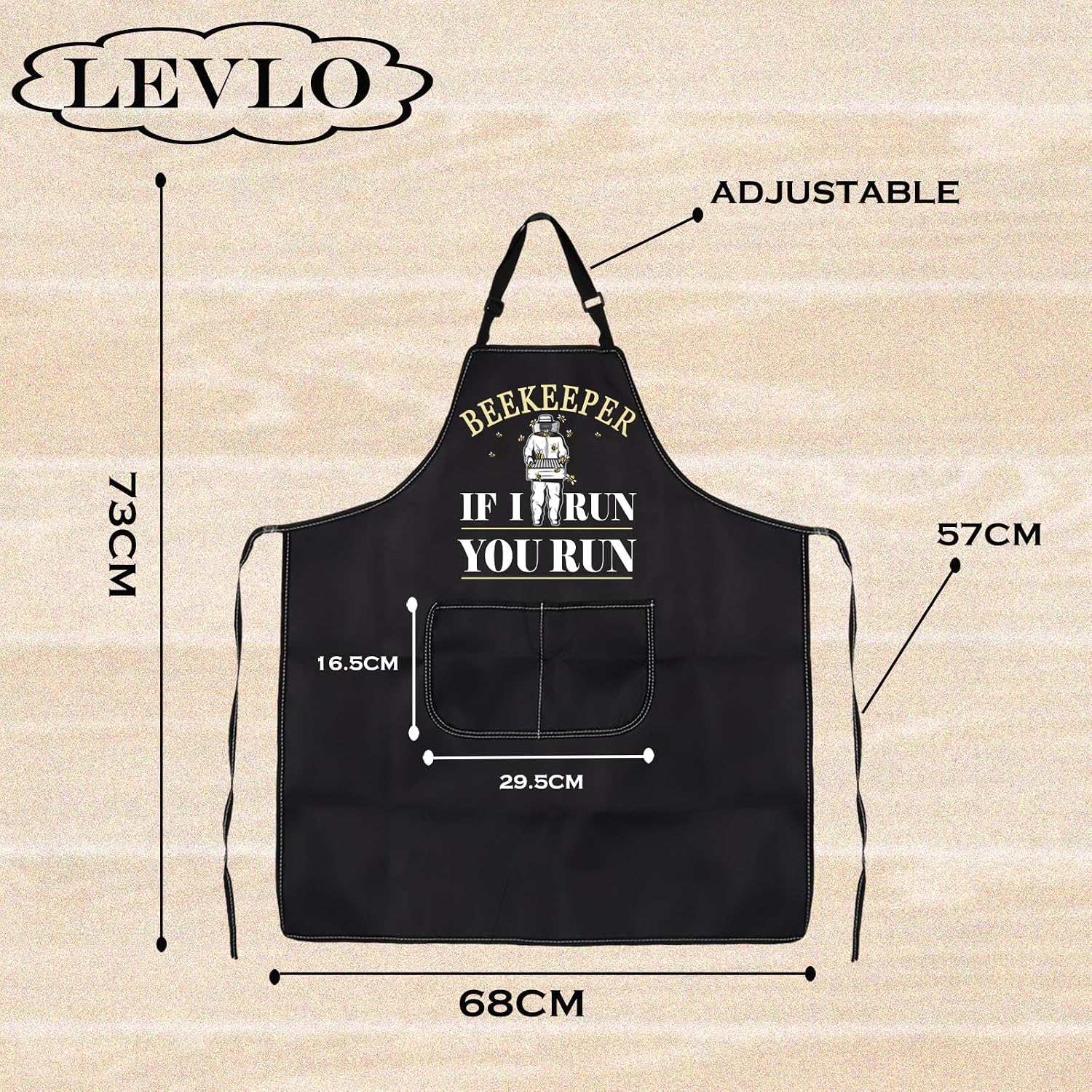Bee Keeper Lover Apron With Pocket Beekeepe If I Run You Run Waterproof Apron Farmer Christmas Birthday Gift image 2