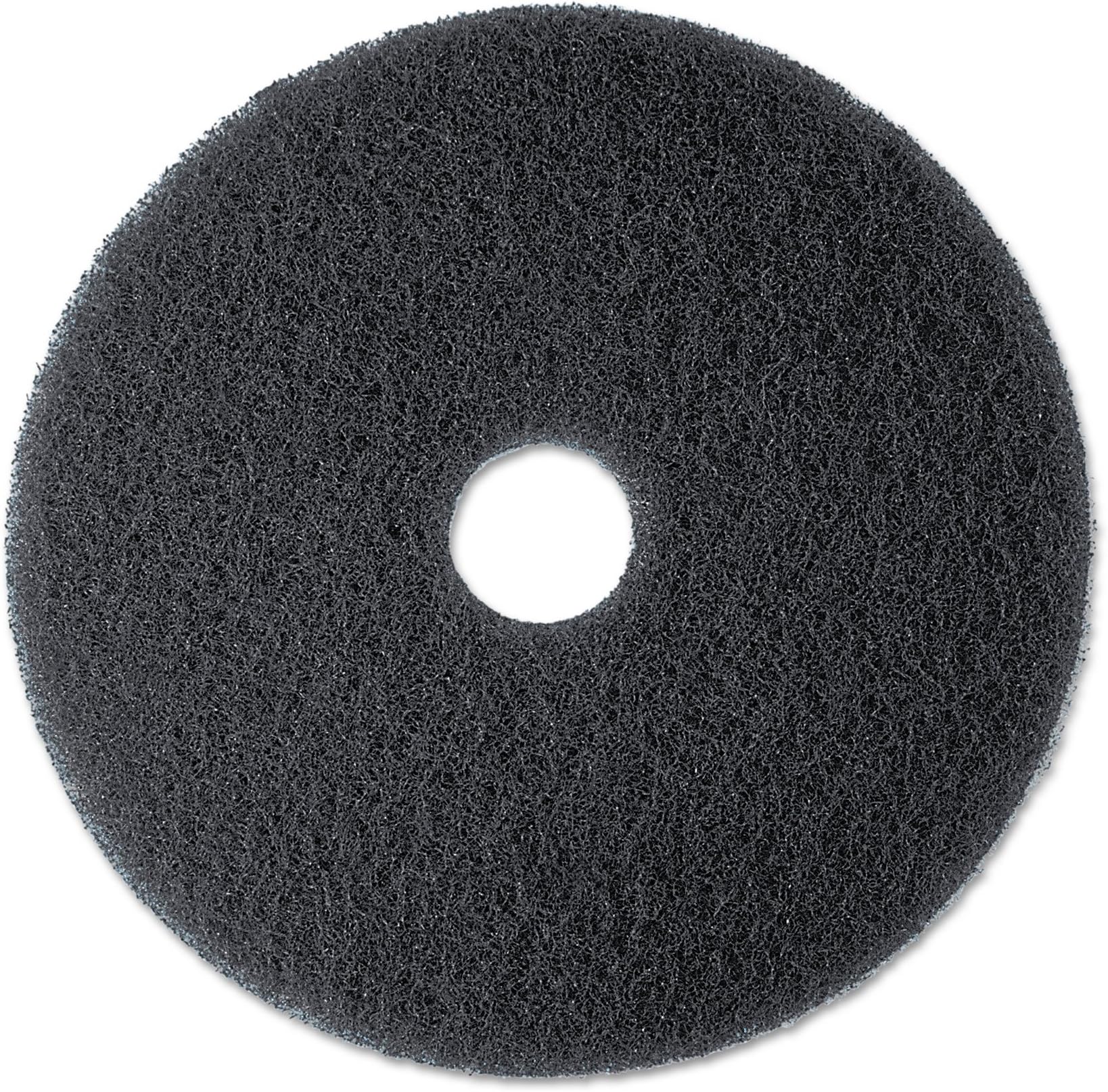 3M Premium Floor Pad 7200, Black, 330 mm | pack of 5 | for wet stripping and for heavy-duty cleaning, also on concrete and industrial floors