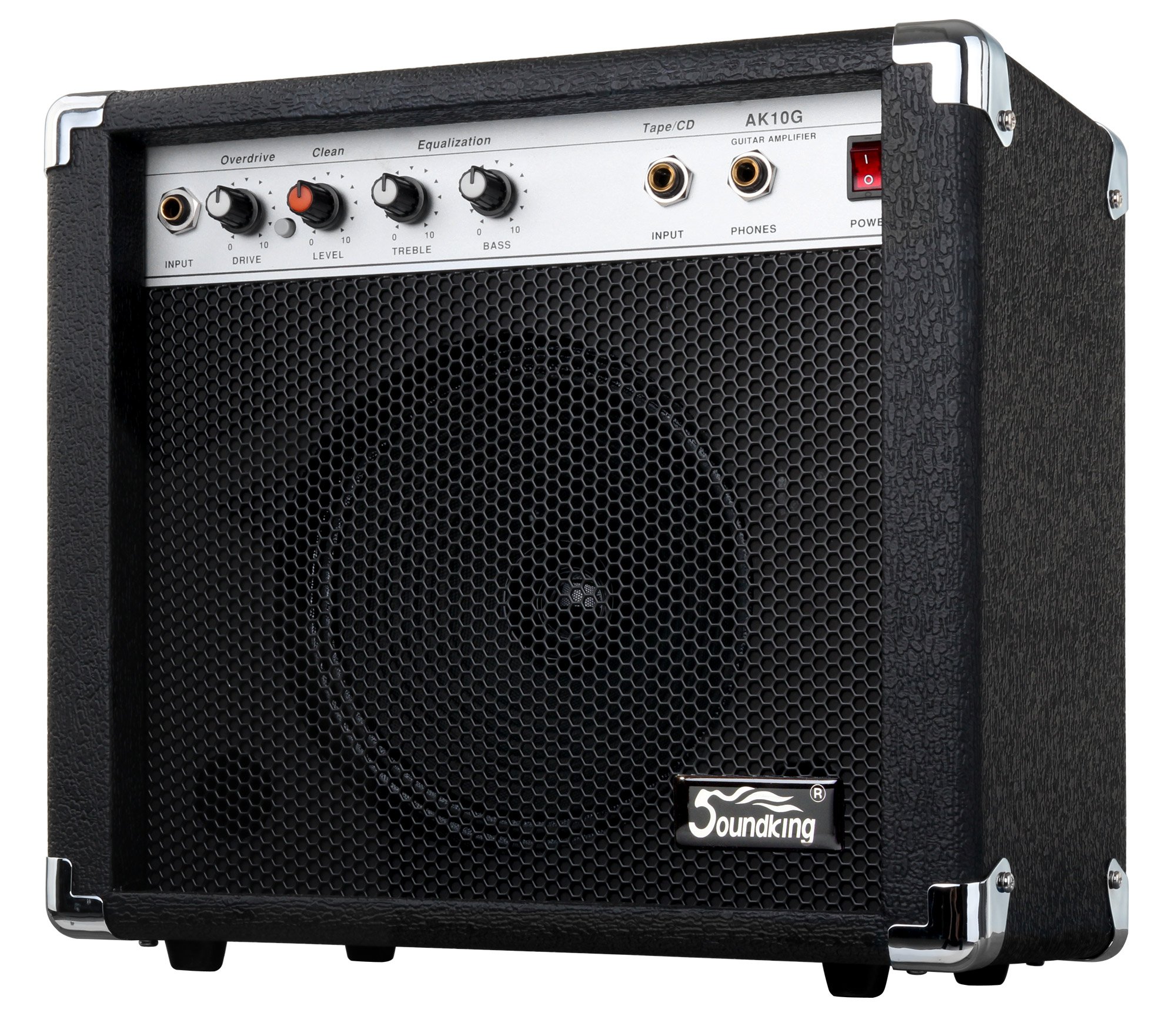 Soundking AK10-G Amplificatore Chitarra 30 Watt - Equalizzatore 2 Bande - Speaker 8" - Uscita Cuffie & Ingresso Pedale - Combo Amp Ideale per Principianti con Angoli Protettivi Extra Robusti
