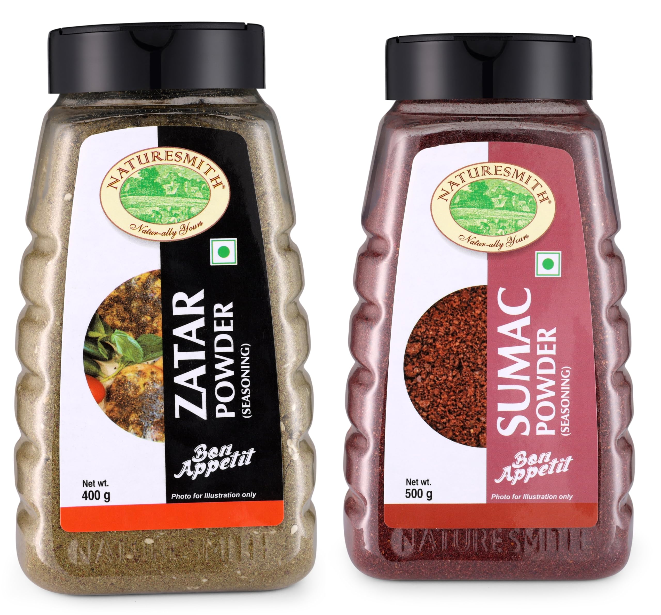 NATURESMITH SUMAC POWDER-500g & NATURESMITH ZATAR POWDER-400g || COMBO OFBIG JAR SEASONINGS ||