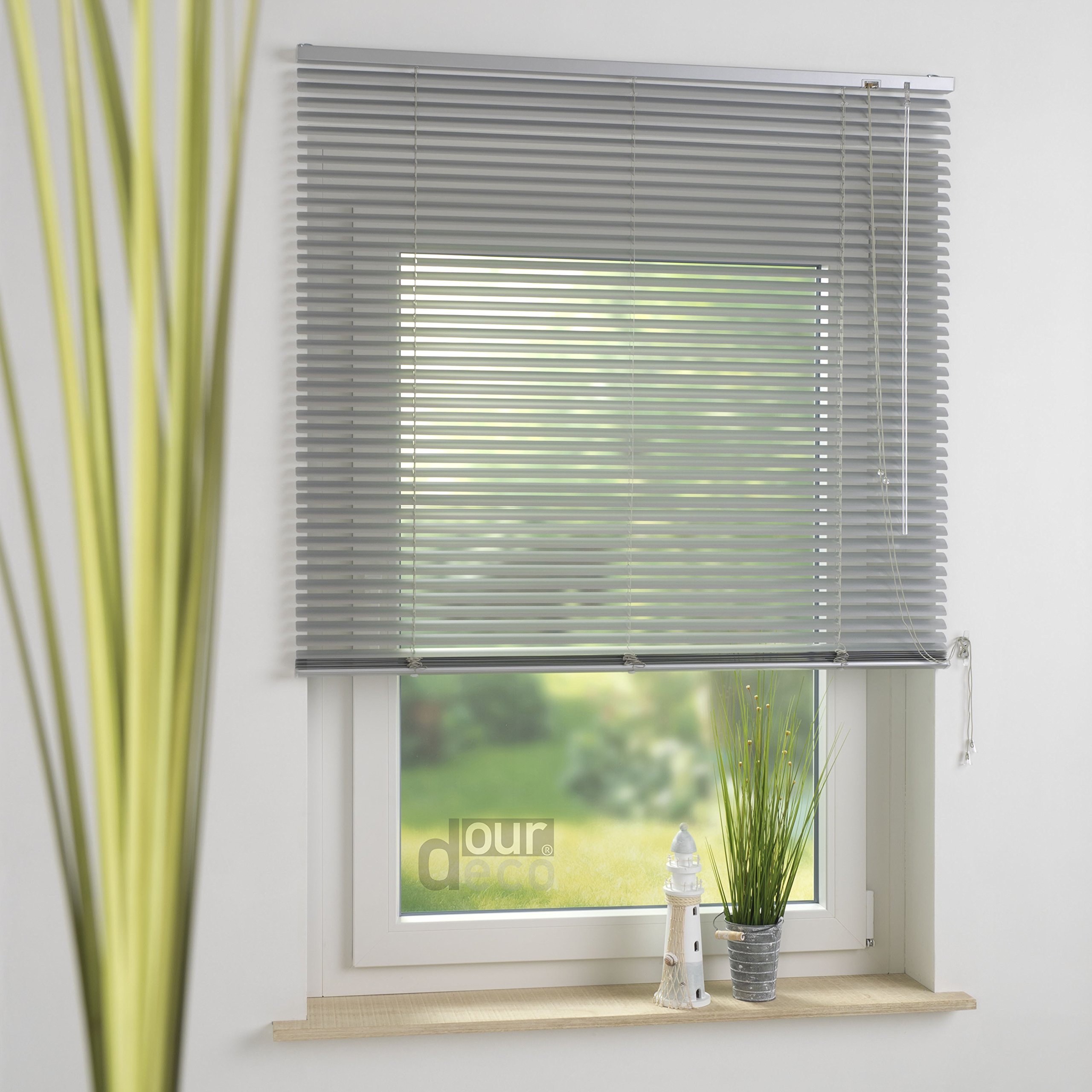 Aluminium-Jalousie / 120 x 220 Silber (Breite x Höhe) / Montage an Wand oder Decke, Premium Alu-Jalousie