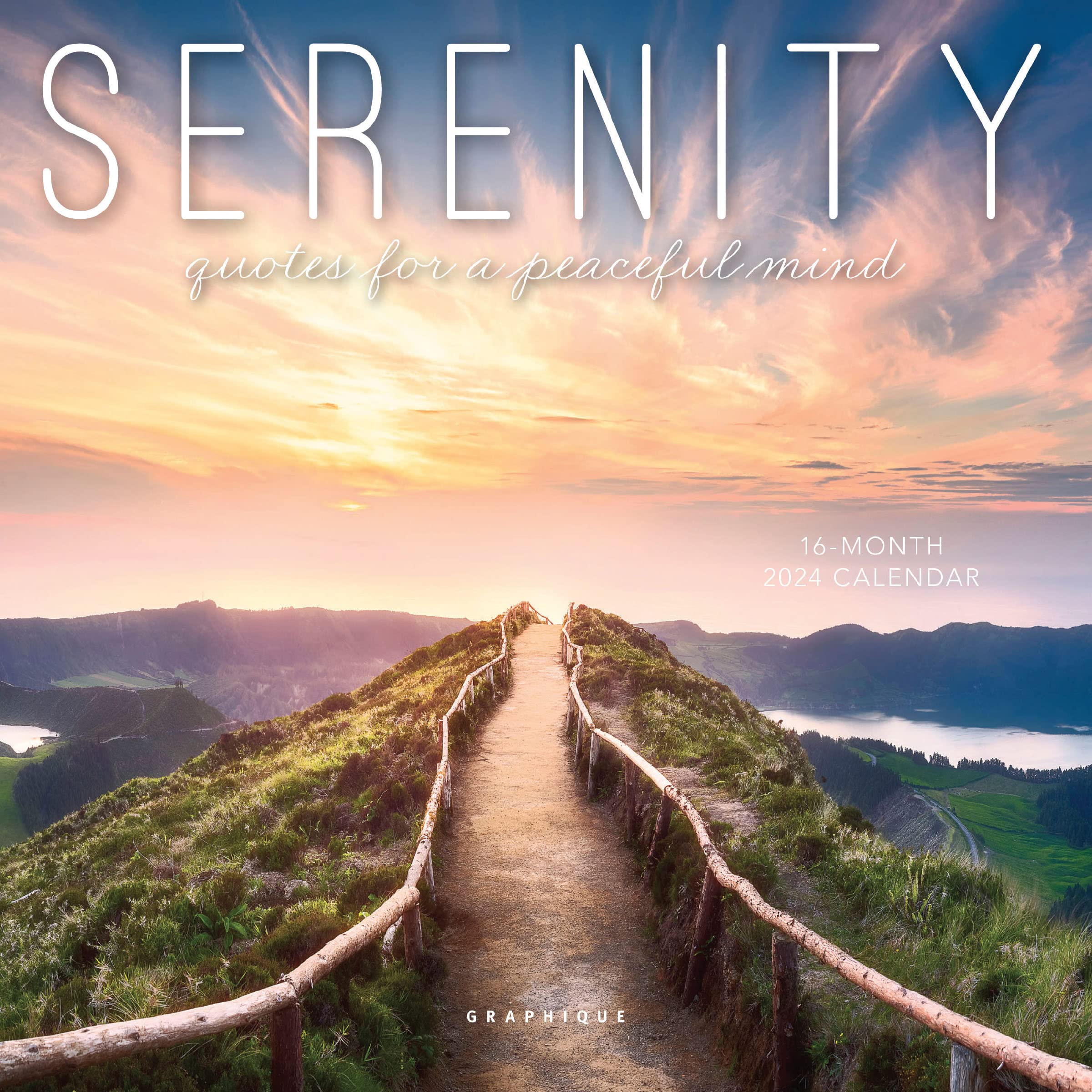 Graphique 2024 Serenity Mini Wall Calendar | 7” x 7” | Thick Paper | Home & Office Organizer | Large Monthly Grid | 3 Languages & Marked Holidays | 4 Month Preview Page for 2025
