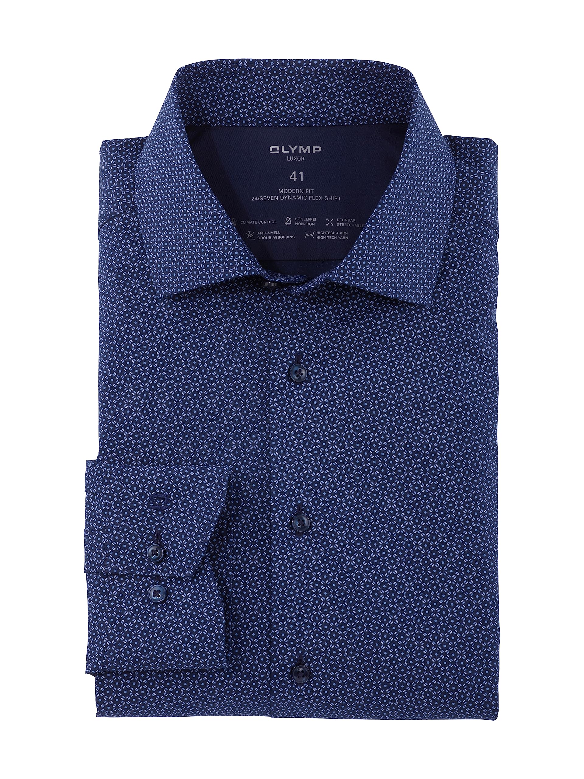 OLYMP Herren Businesshemd Langarm Luxor 24/Seven,modern fit,Global Kent