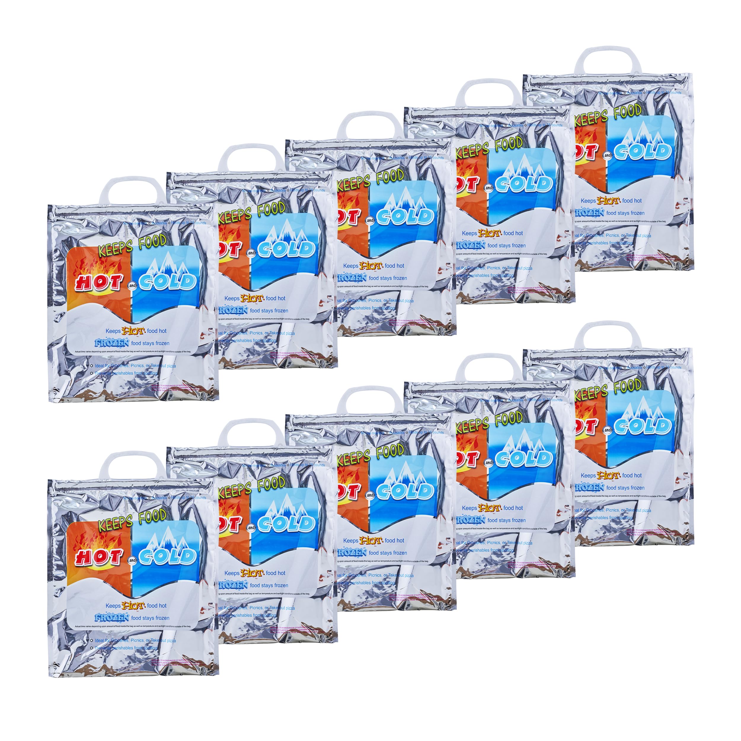 Superio Bolsas aisladas calientes y frías para entrega de alimentos, bolsas de compras de comestibles, almacenamiento de alimentos para alimentos calientes y congelados para viajes, bolsa térmica