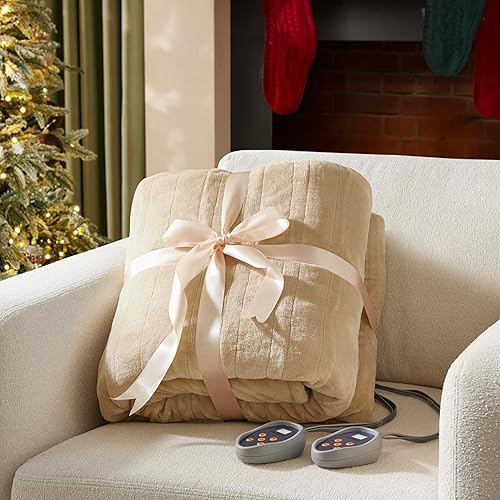 Vista 71 de Beautyrest - Manta Eléctrica Reversible de Felpa ultraligera - Manta Eléctrica, Regulador de Múltiples Niveles de Calor Acogedor Sofá Sala de Estar