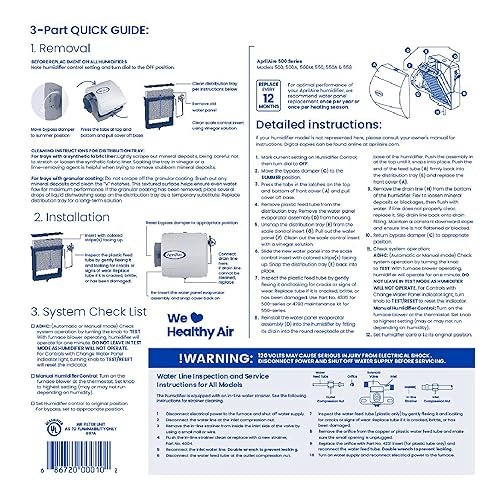 Miniatura 7 de Aprilaire - Paneles de agua de reemplazo para humidificadores de casa completa para modelos Aprilaire 110, 220, 500, 500a, 500m, 550, 558, 10