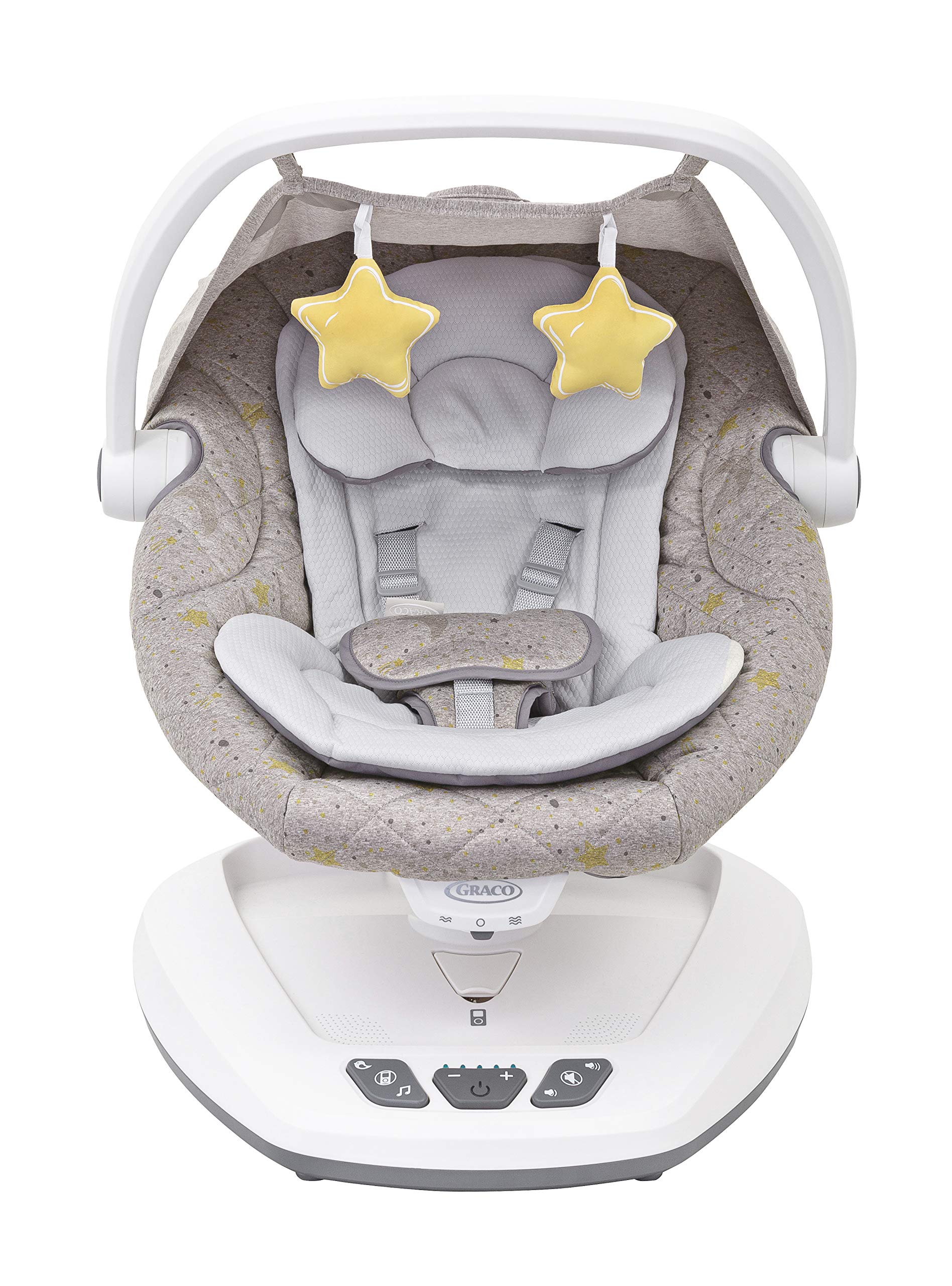 Graco Move with Me Columpio Multicolor Stargazer | 5 velocidades de balanceo, 2 velocidades de vibración, 2 posiciones de reclinado, Con música