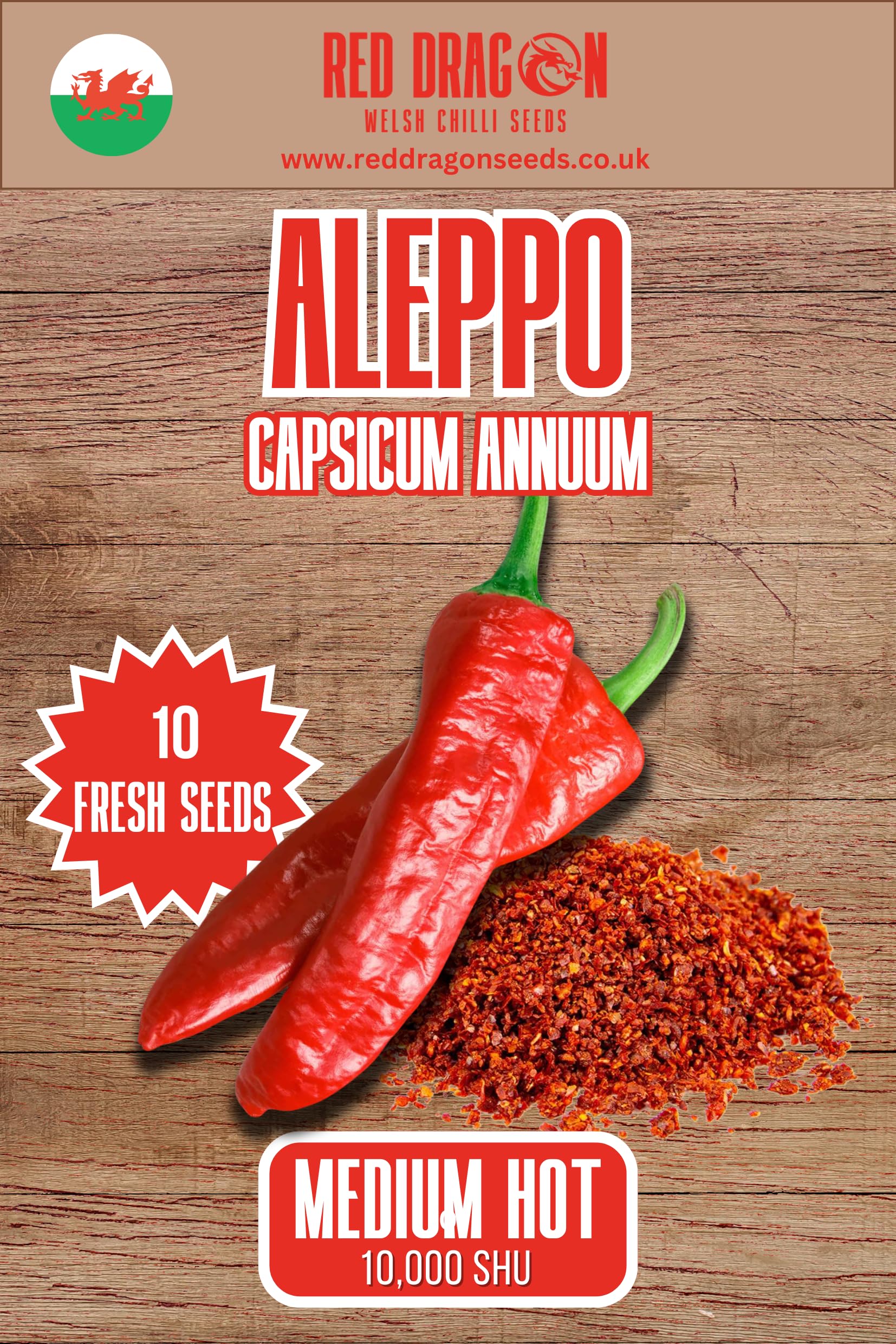 Aleppo Chilli Seeds - 10 Fresh Aleppo Pepper Seeds