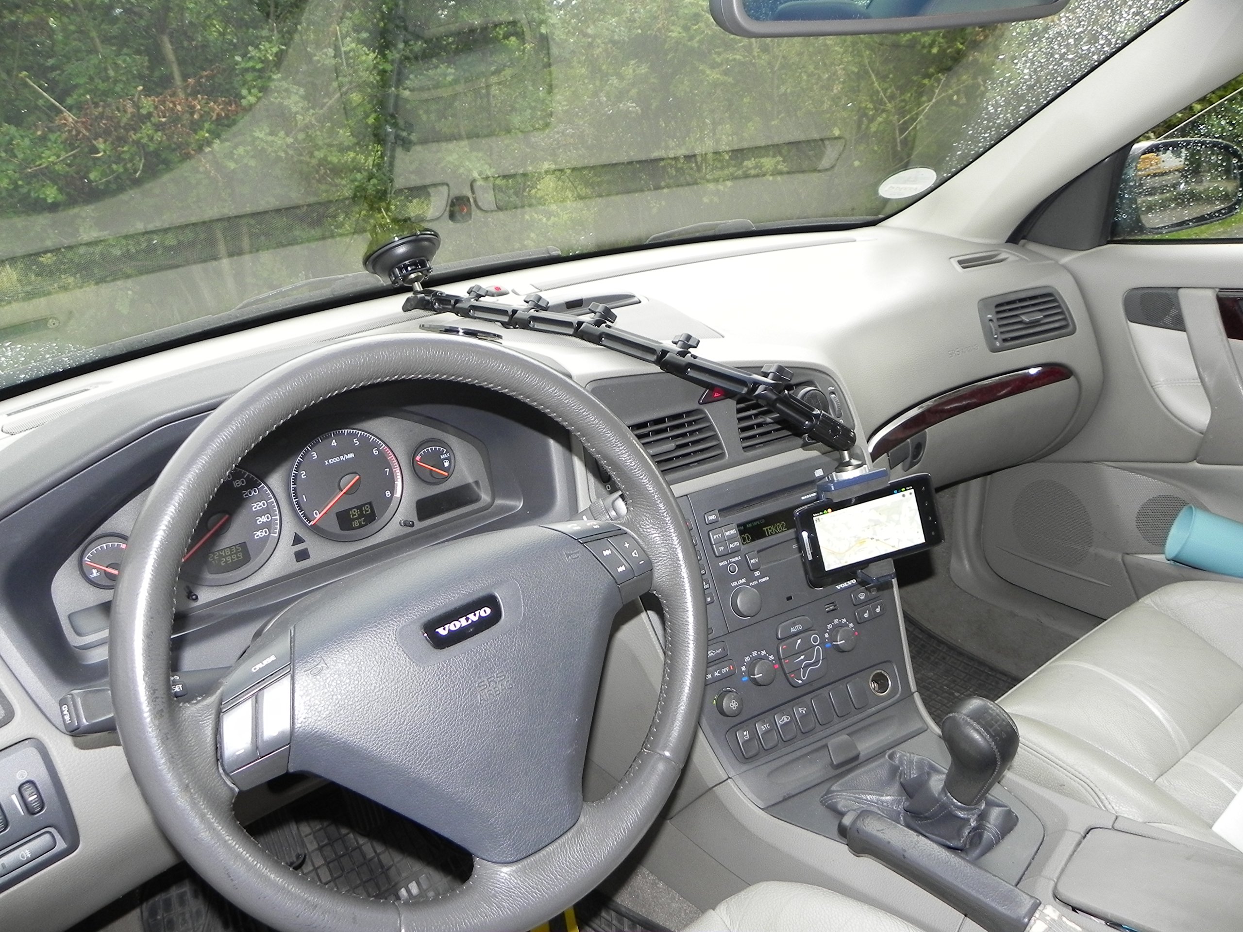Supporto per auto lungo Stabile in metallo con ventosa per parabrezza per Smartphone Cellulare infuu Holders 060