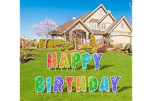 Happy Birthday Yard Signs 24 Inch Large Letters - Weather-Resistant, Glitter