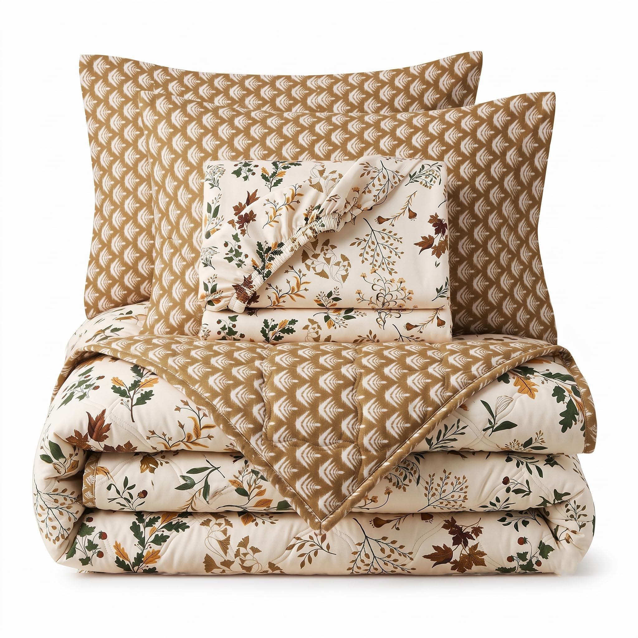 BSB HOME Floral Bedding Set - Comforter & Sheets -8
