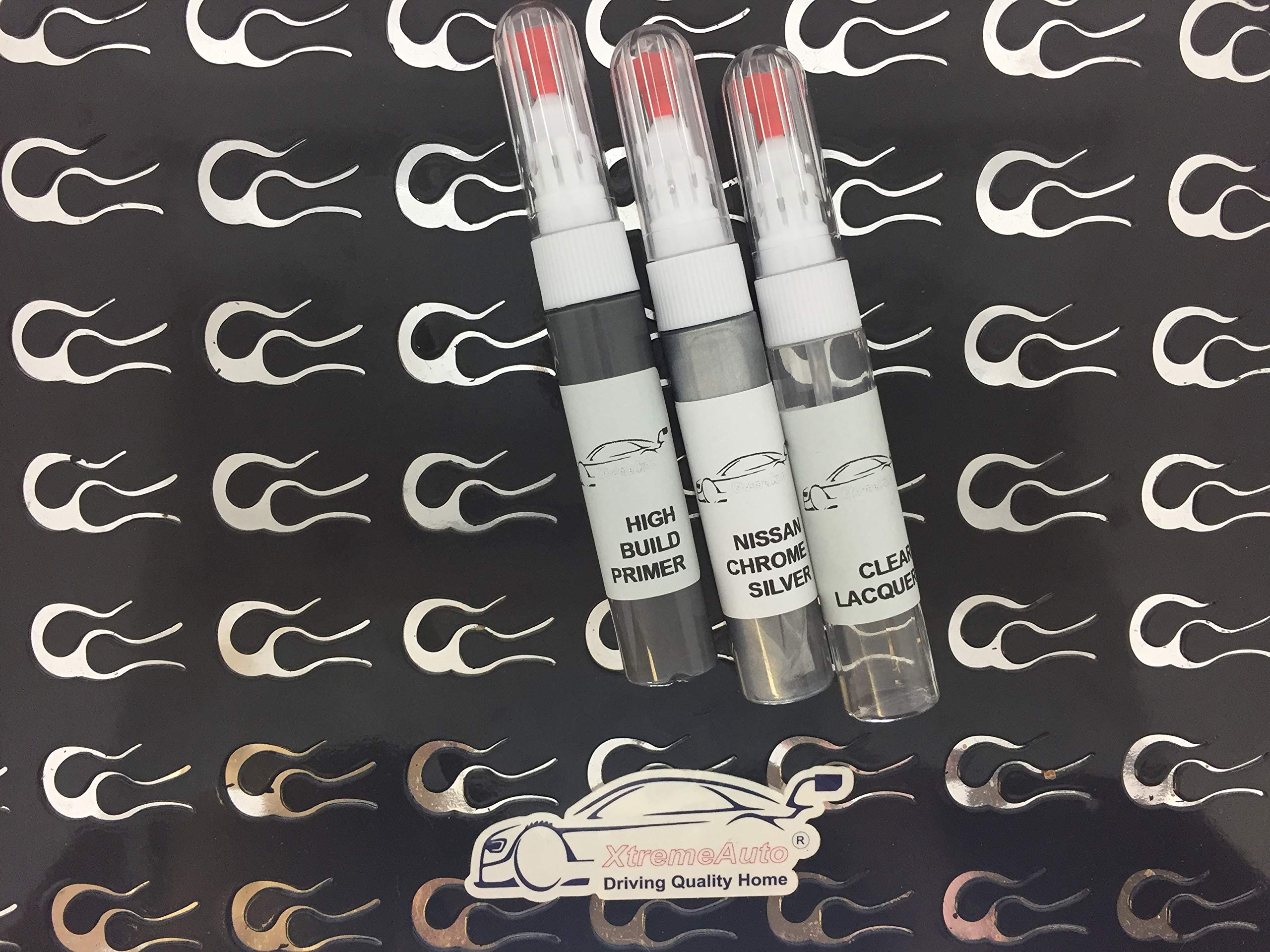 Xtremeauto Touch Up, Lacquer & Primer Chrome Silver Paint Alloy Wheel Touch Up Repair Kit 15Ml Scratch Curb Chip Needle & Brush Precision (Touch Up, Lacquer & Primer)